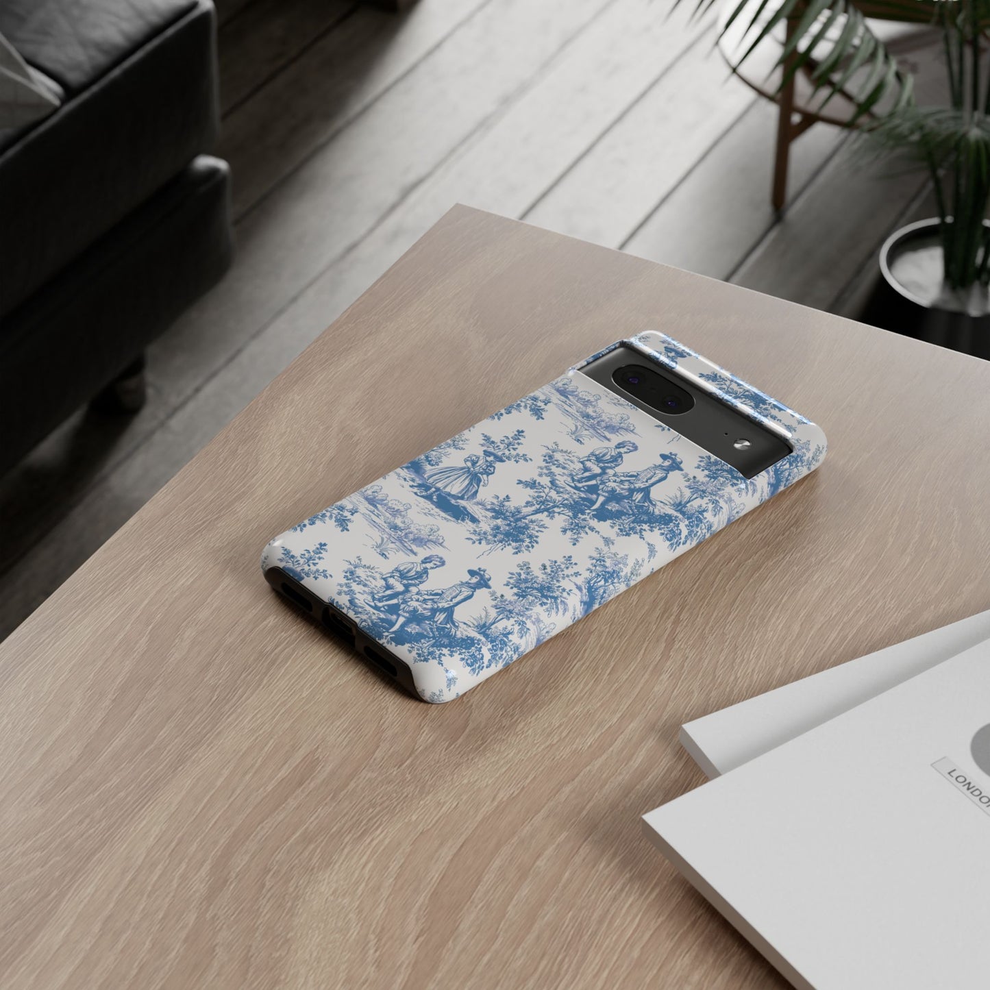 Blue Toile Phone Case – Cover for iPhone, Samsung, Google Pixel