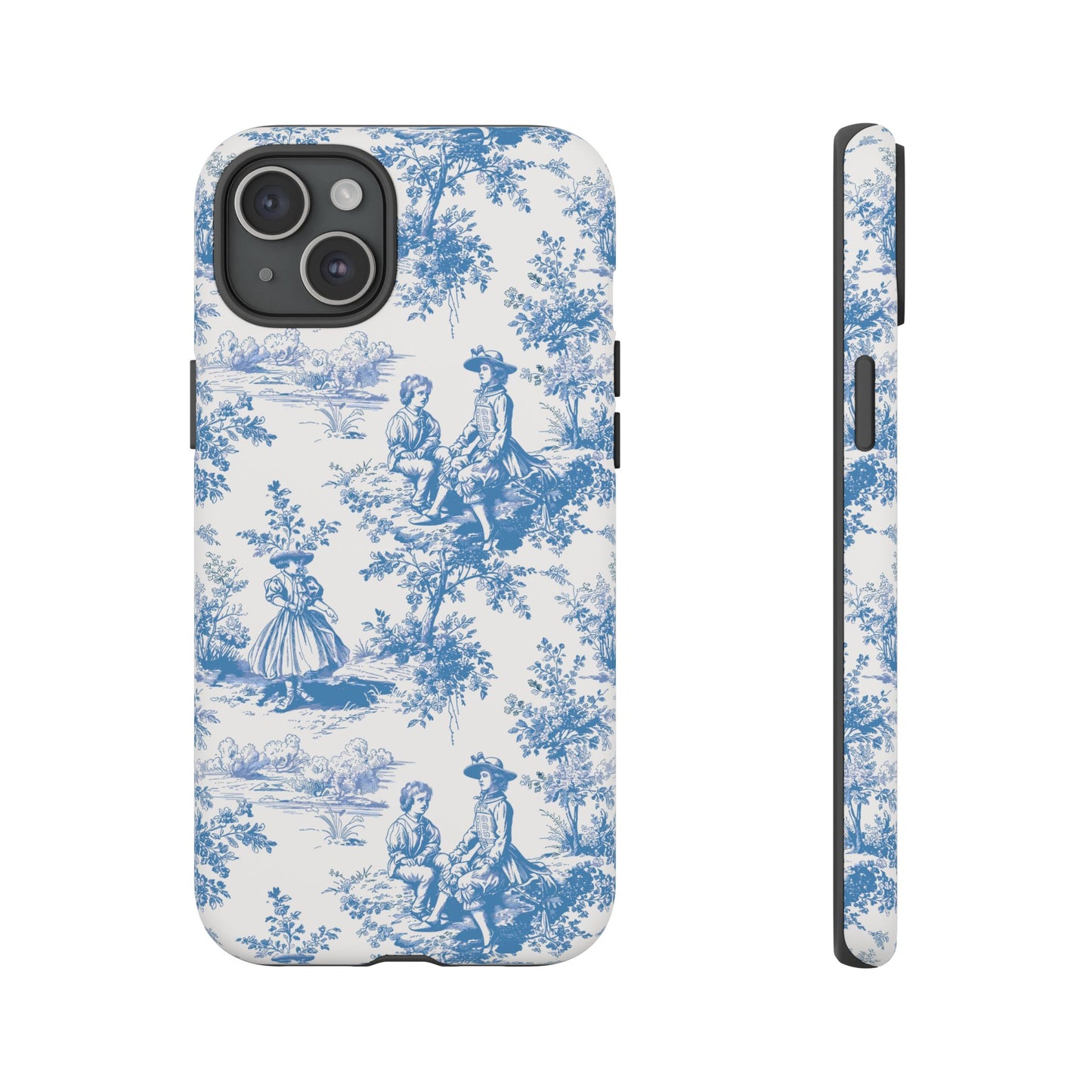 Blue Toile Phone Case – Cover for iPhone, Samsung, Google Pixel