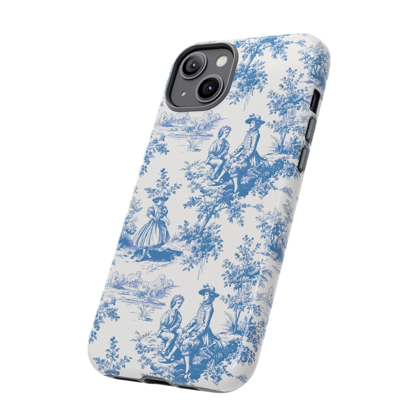 Blue Toile Phone Case – Cover for iPhone, Samsung, Google Pixel