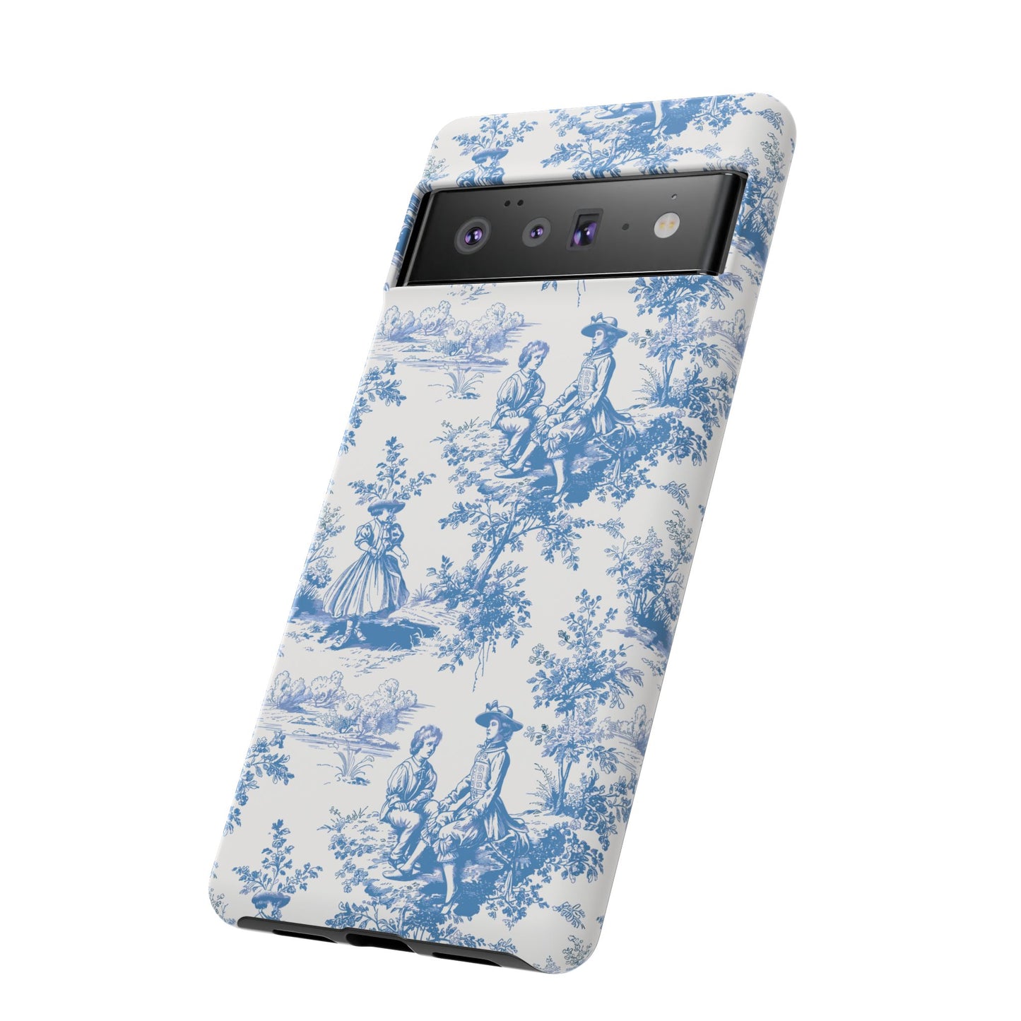 Blue Toile Phone Case – Cover for iPhone, Samsung, Google Pixel