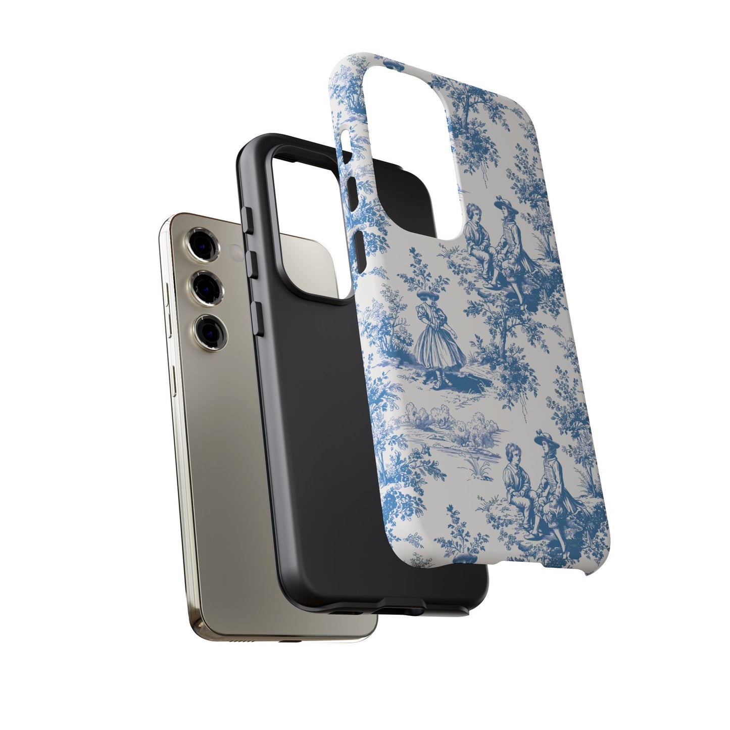 Blue Toile Phone Case – Cover for iPhone, Samsung, Google Pixel