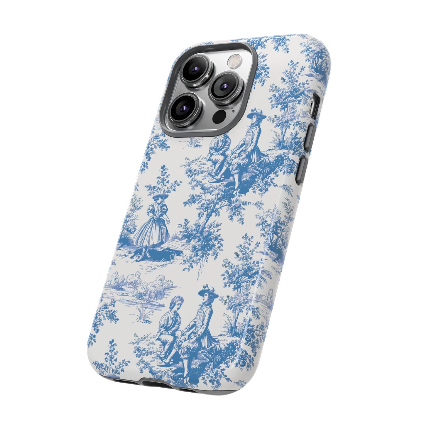 Blue Toile Phone Case – Cover for iPhone, Samsung, Google Pixel
