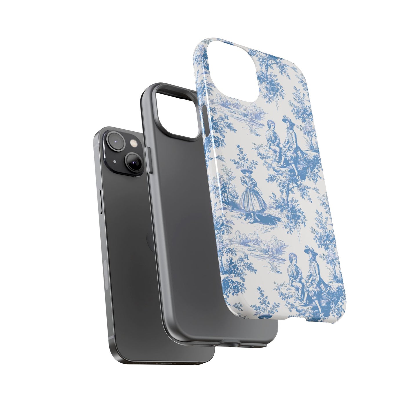 Blue Toile Phone Case – Cover for iPhone, Samsung, Google Pixel
