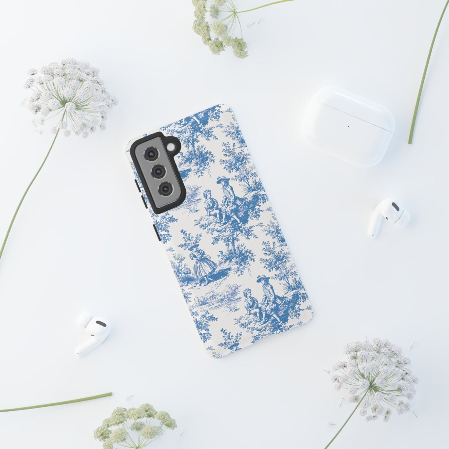Blue Toile Phone Case – Cover for iPhone, Samsung, Google Pixel