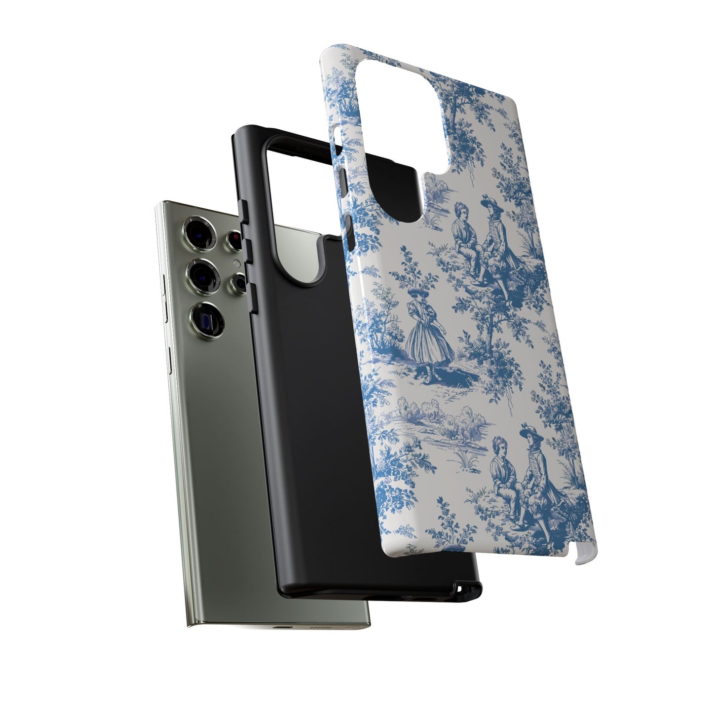 Blue Toile Phone Case – Cover for iPhone, Samsung, Google Pixel
