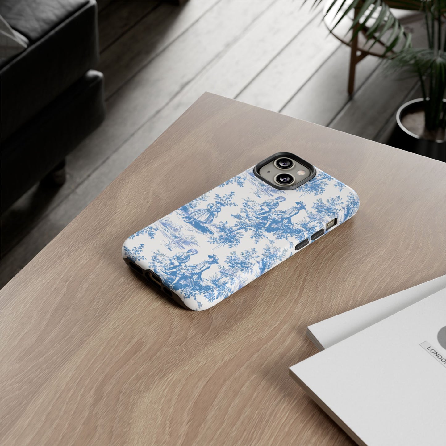 Blue Toile Phone Case – Cover for iPhone, Samsung, Google Pixel