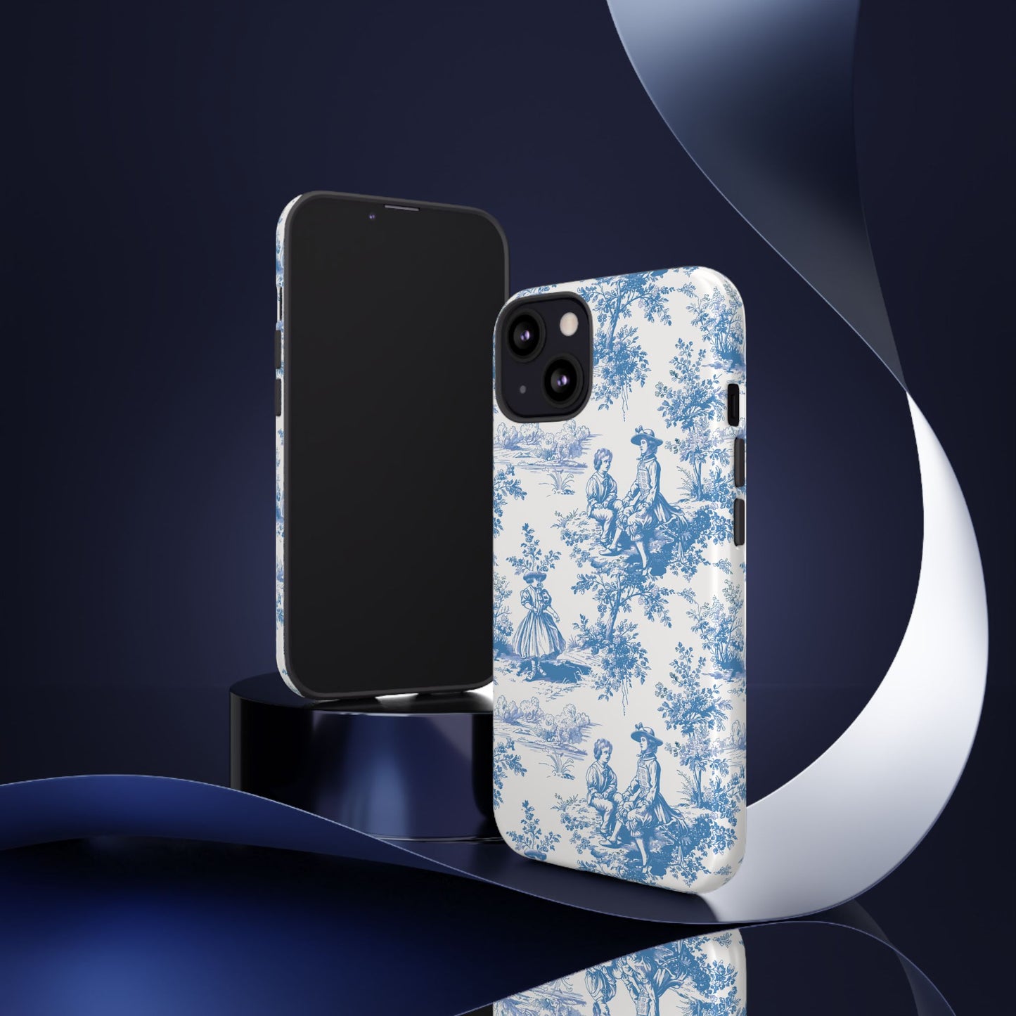 Blue Toile Phone Case – Cover for iPhone, Samsung, Google Pixel
