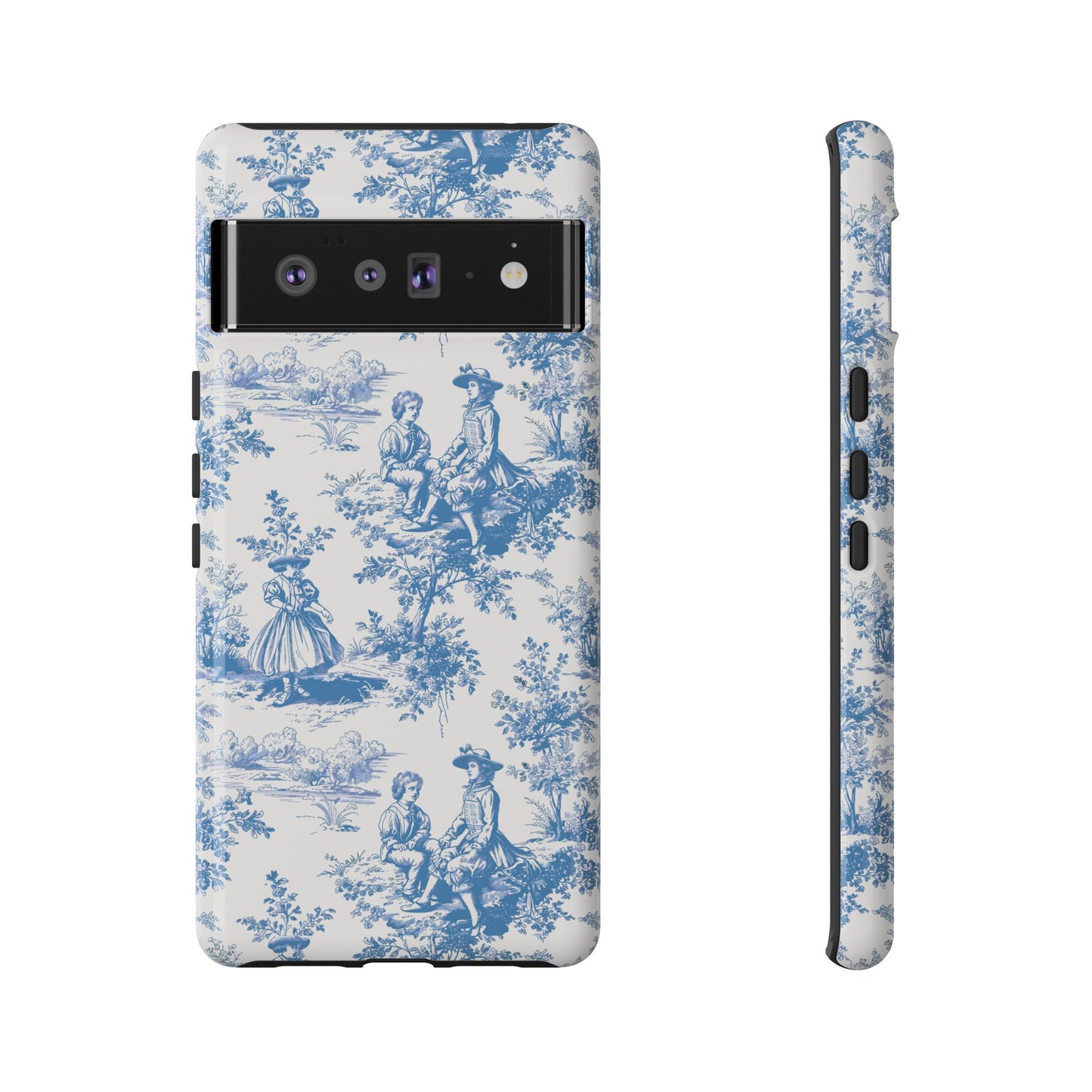 Blue Toile Phone Case – Cover for iPhone, Samsung, Google Pixel