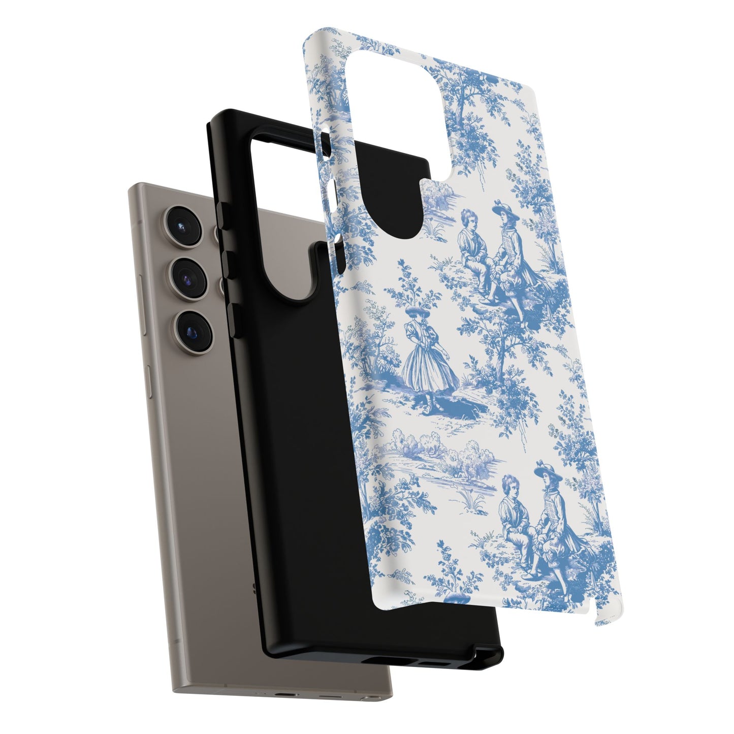 Blue Toile Phone Case – Cover for iPhone, Samsung, Google Pixel