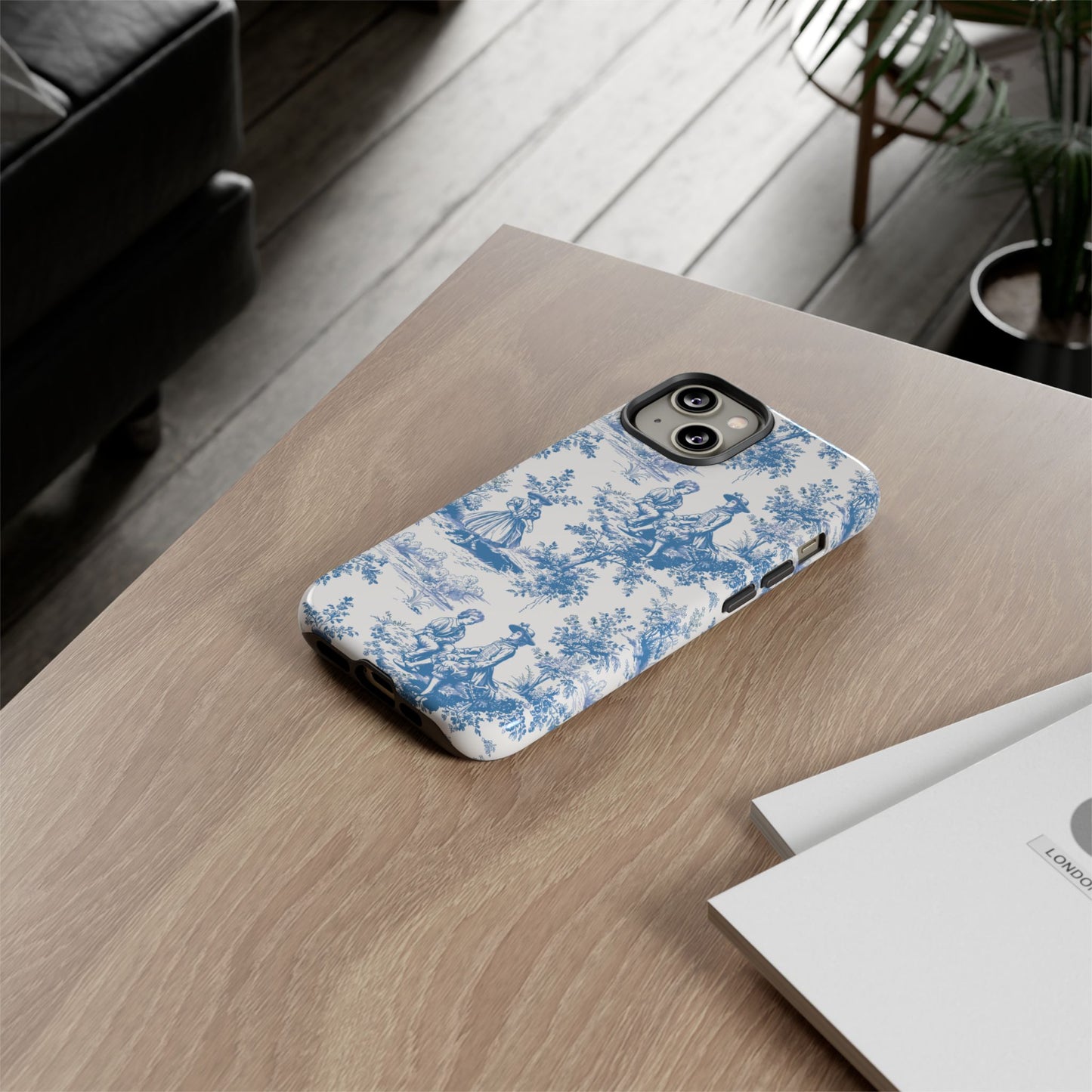 Blue Toile Phone Case – Cover for iPhone, Samsung, Google Pixel