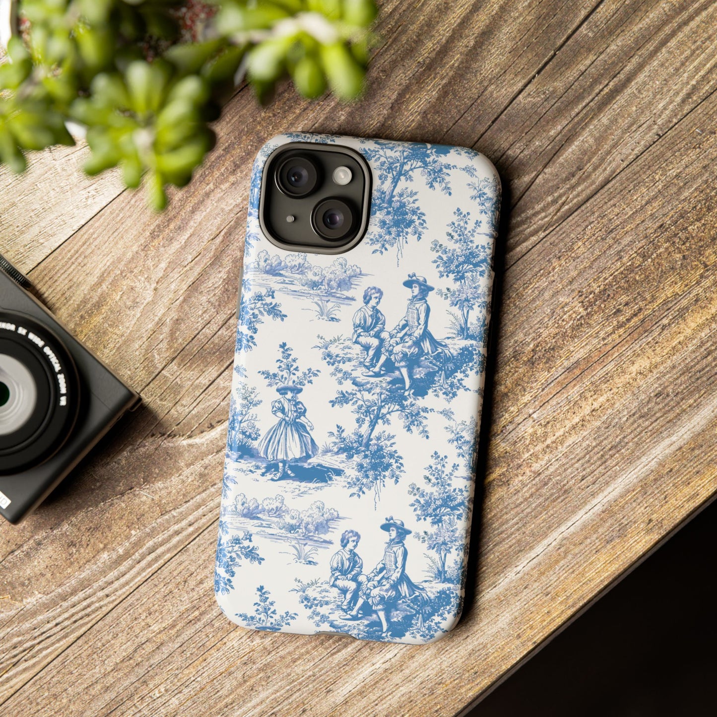 Blue Toile Phone Case – Cover for iPhone, Samsung, Google Pixel