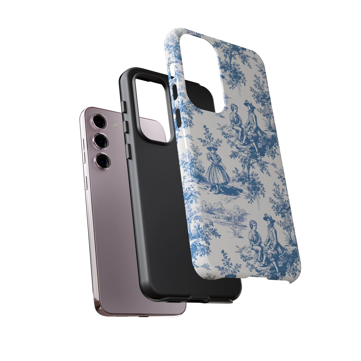 Blue Toile Phone Case – Cover for iPhone, Samsung, Google Pixel
