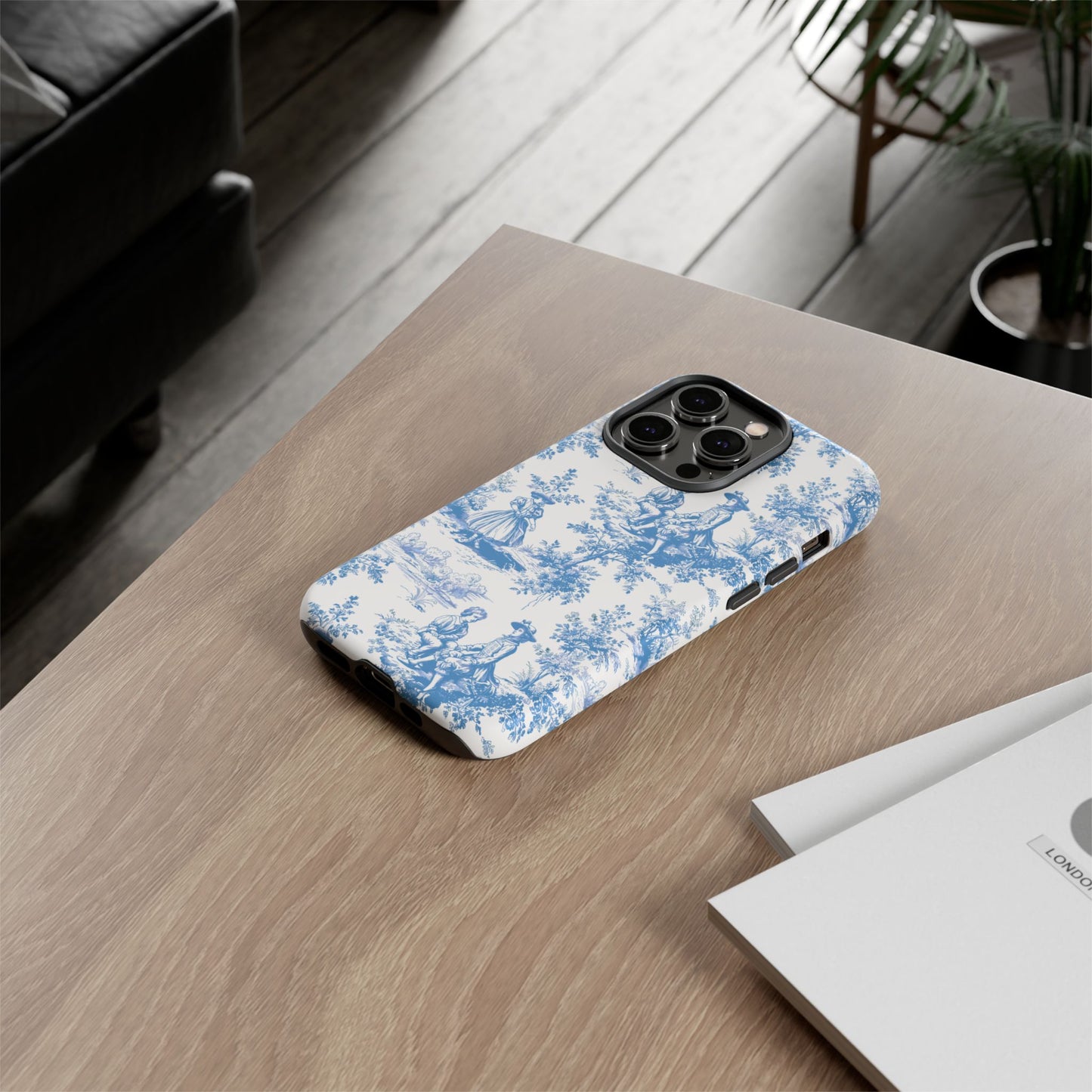 Blue Toile Phone Case – Cover for iPhone, Samsung, Google Pixel
