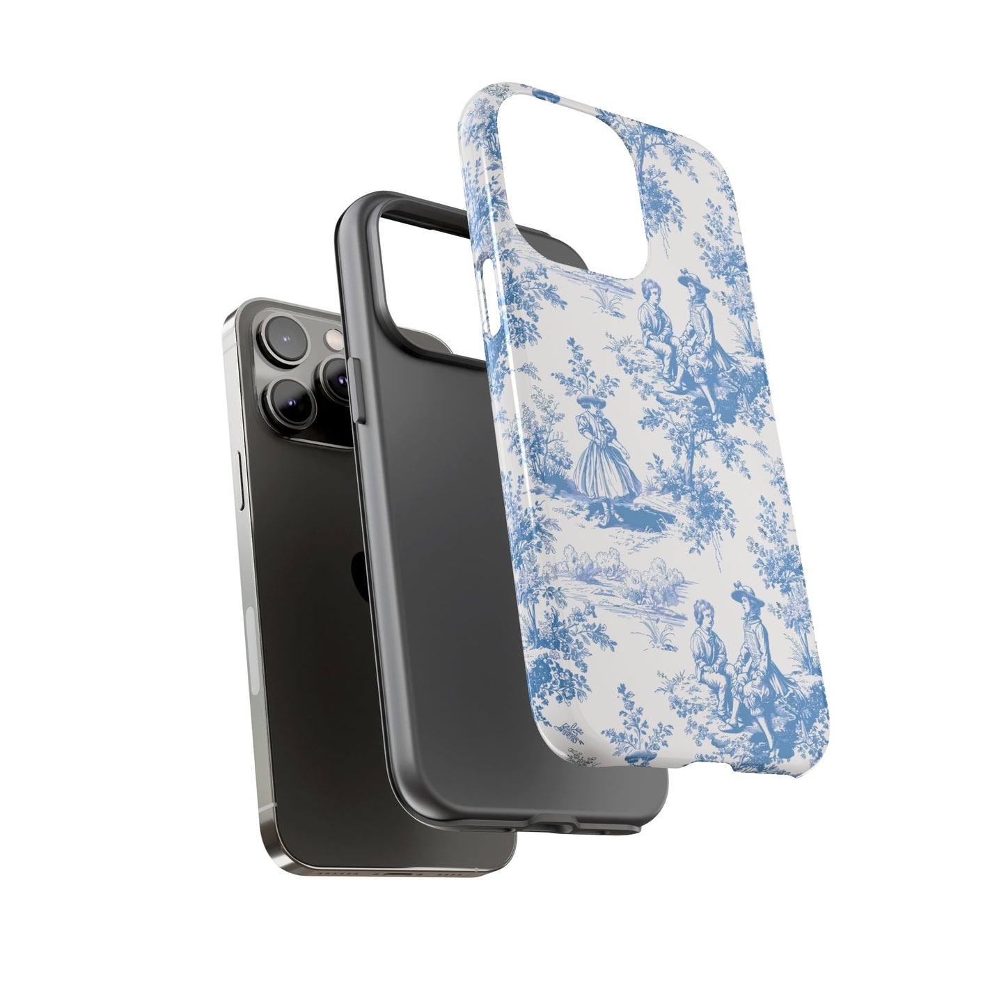 Blue Toile Phone Case – Cover for iPhone, Samsung, Google Pixel