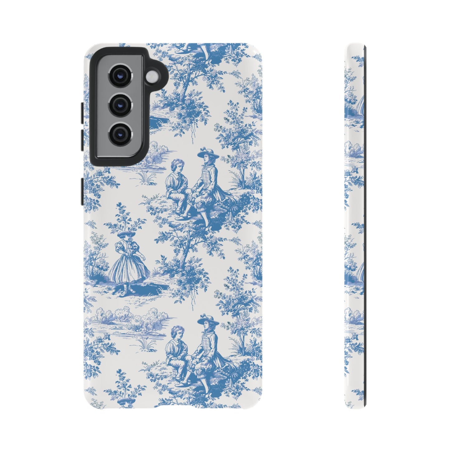 Blue Toile Phone Case – Cover for iPhone, Samsung, Google Pixel
