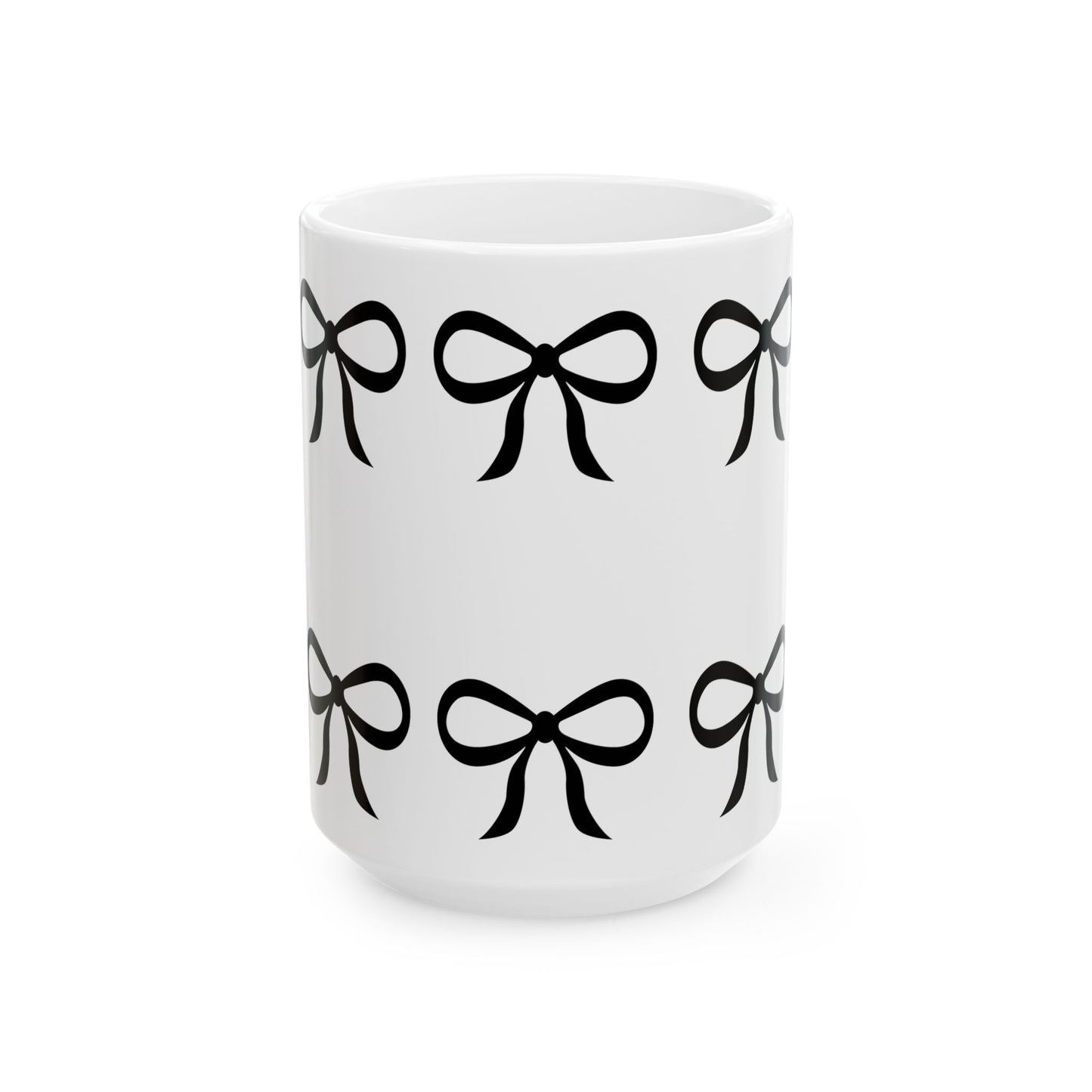 Coquette Mug, Black Bows Coffee Cup