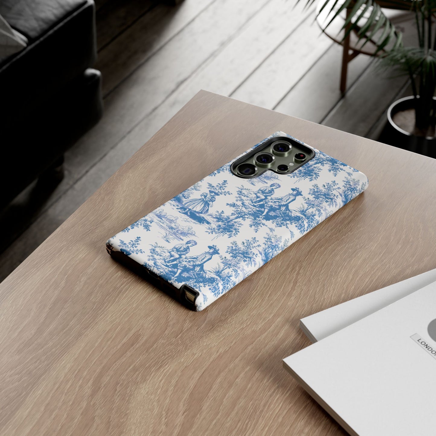 Blue Toile Phone Case – Cover for iPhone, Samsung, Google Pixel