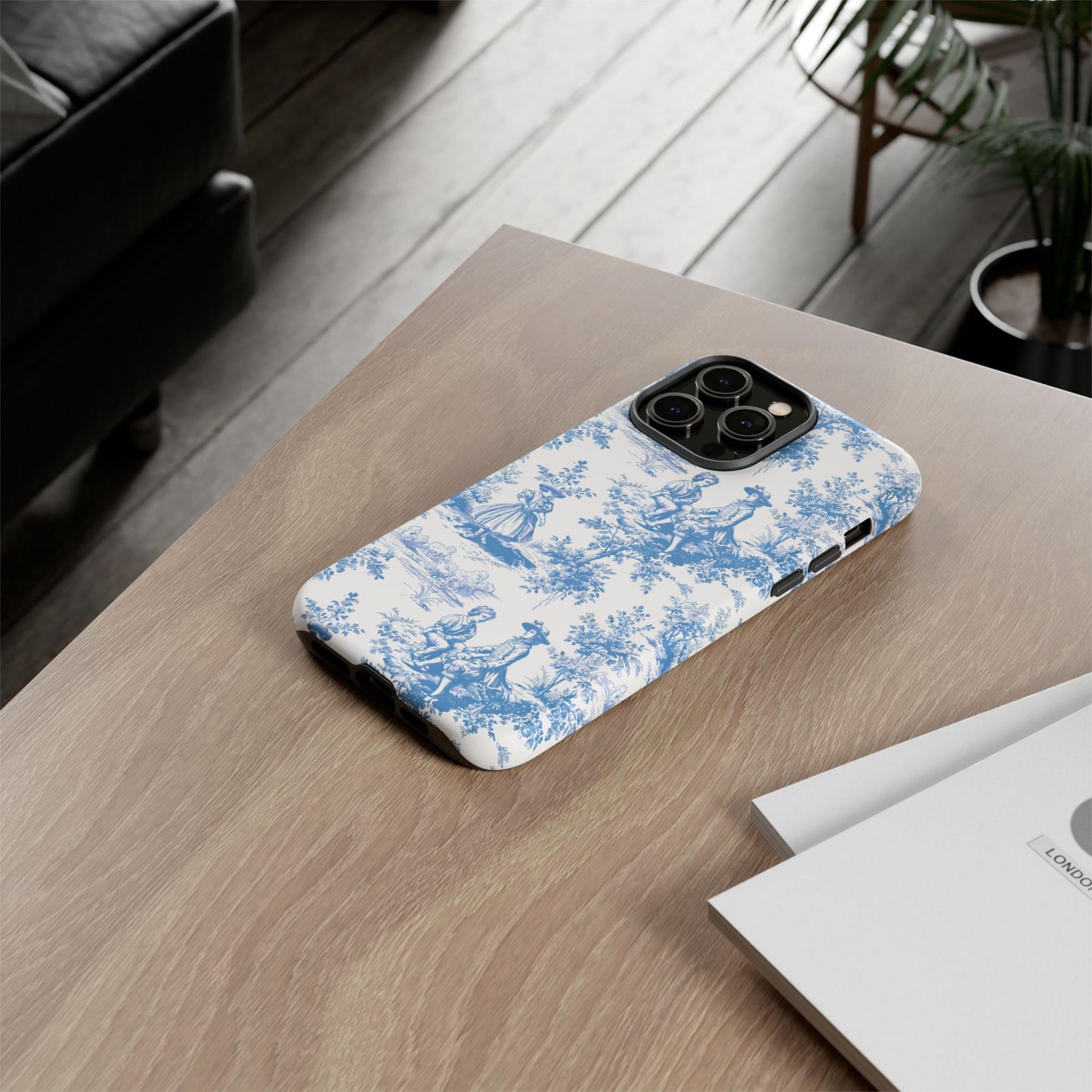 Blue Toile Phone Case – Cover for iPhone, Samsung, Google Pixel
