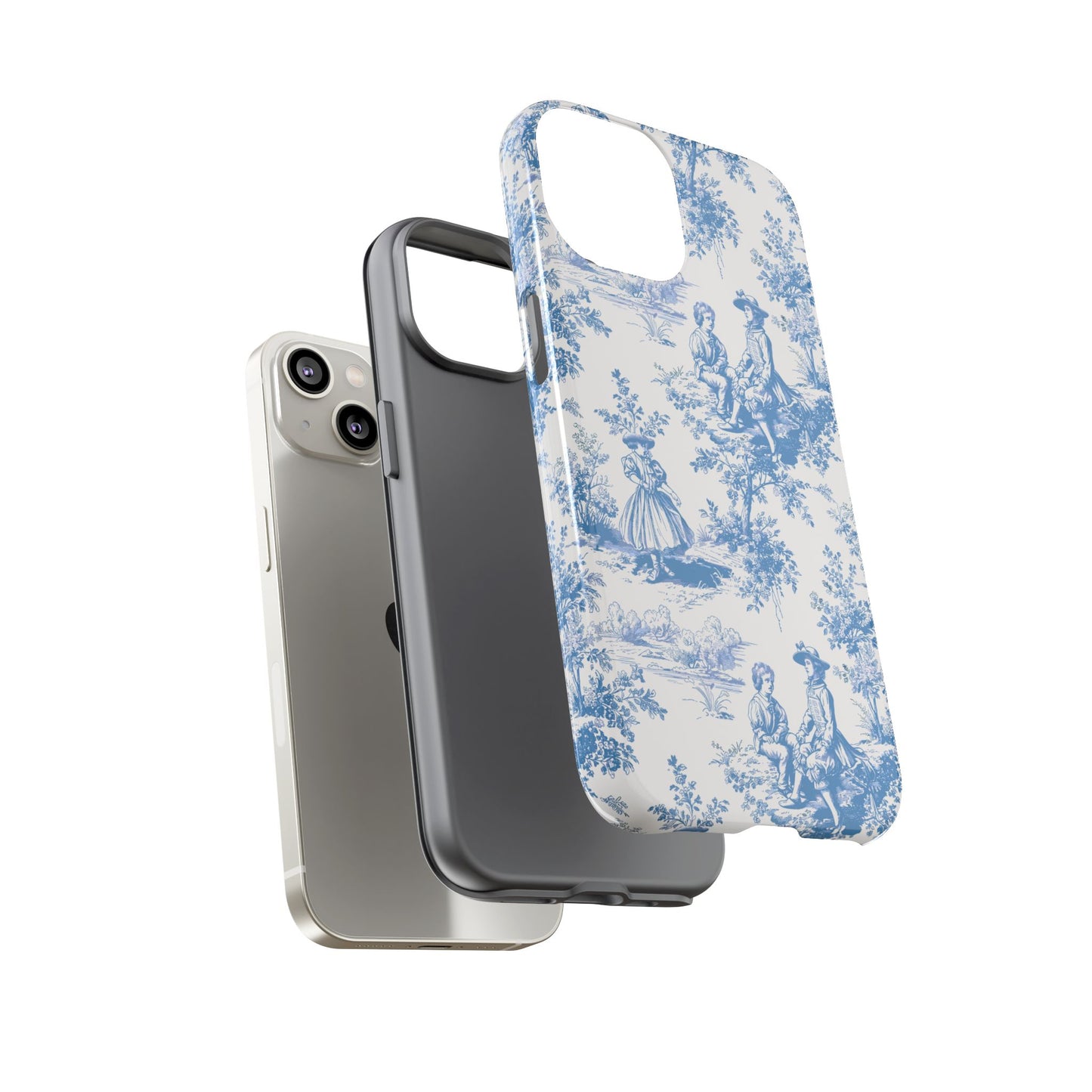 Blue Toile Phone Case – Cover for iPhone, Samsung, Google Pixel