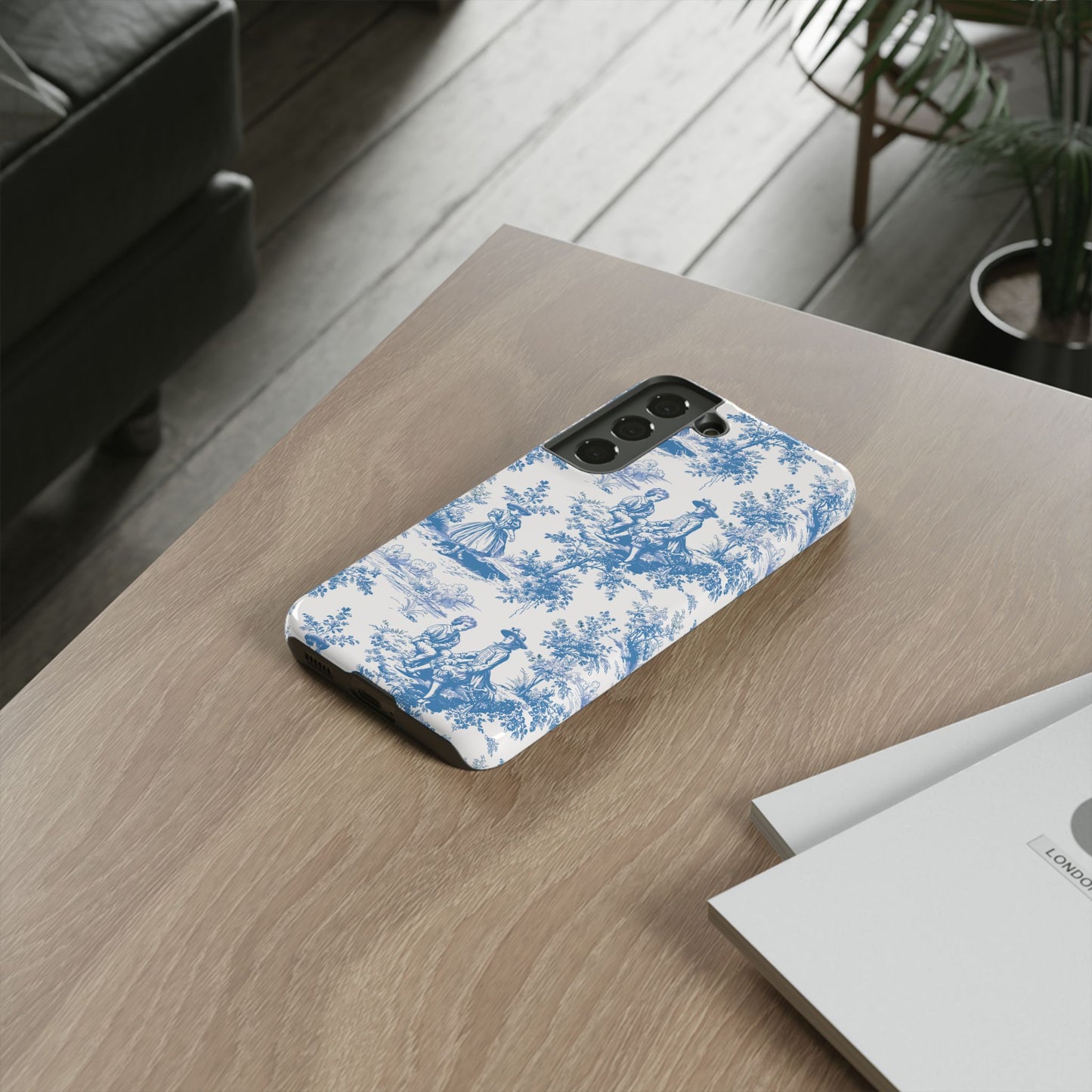 Blue Toile Phone Case – Cover for iPhone, Samsung, Google Pixel