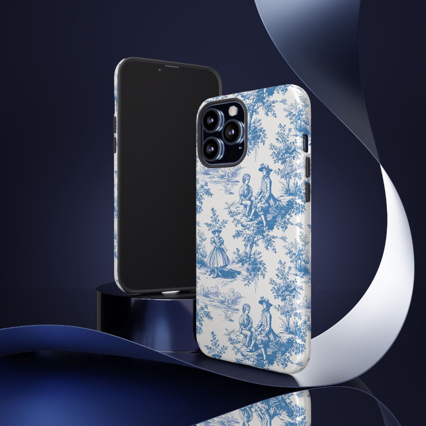 Blue Toile Phone Case – Cover for iPhone, Samsung, Google Pixel