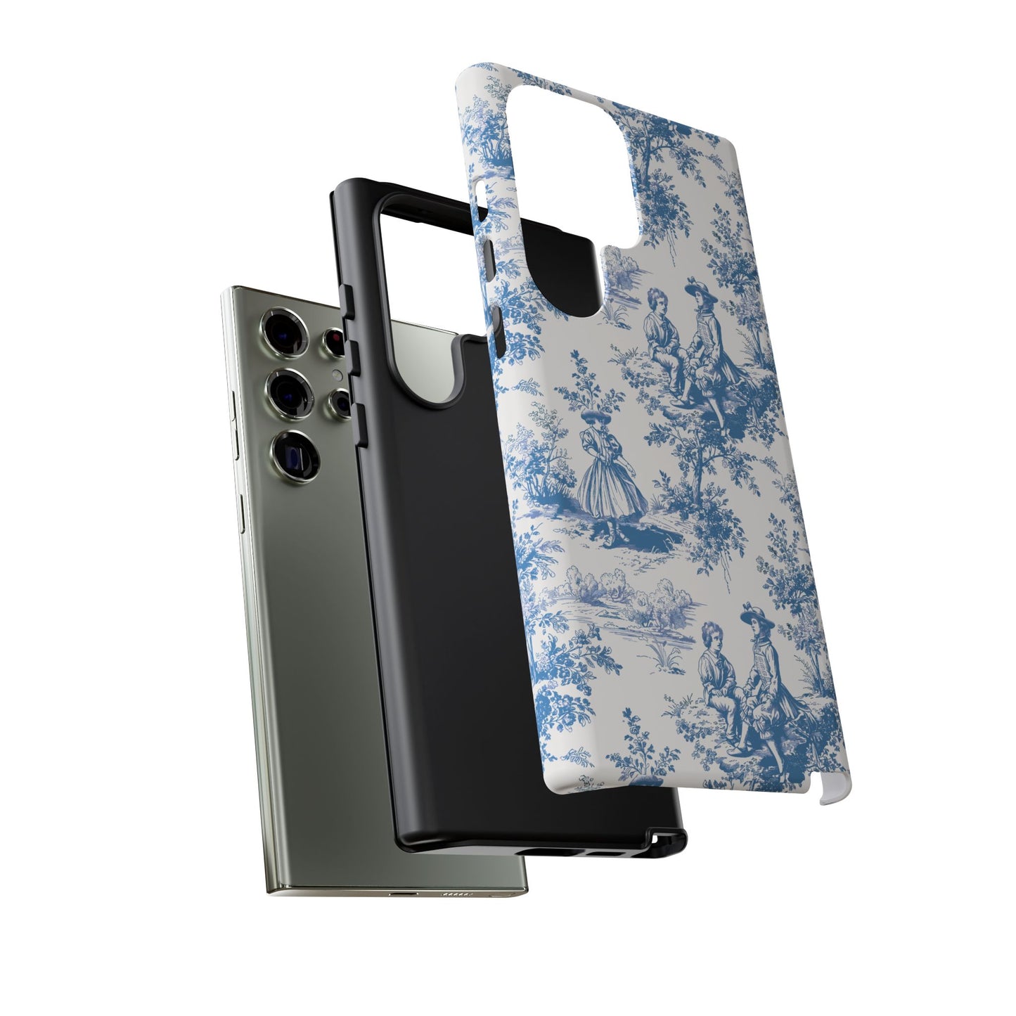 Blue Toile Phone Case – Cover for iPhone, Samsung, Google Pixel