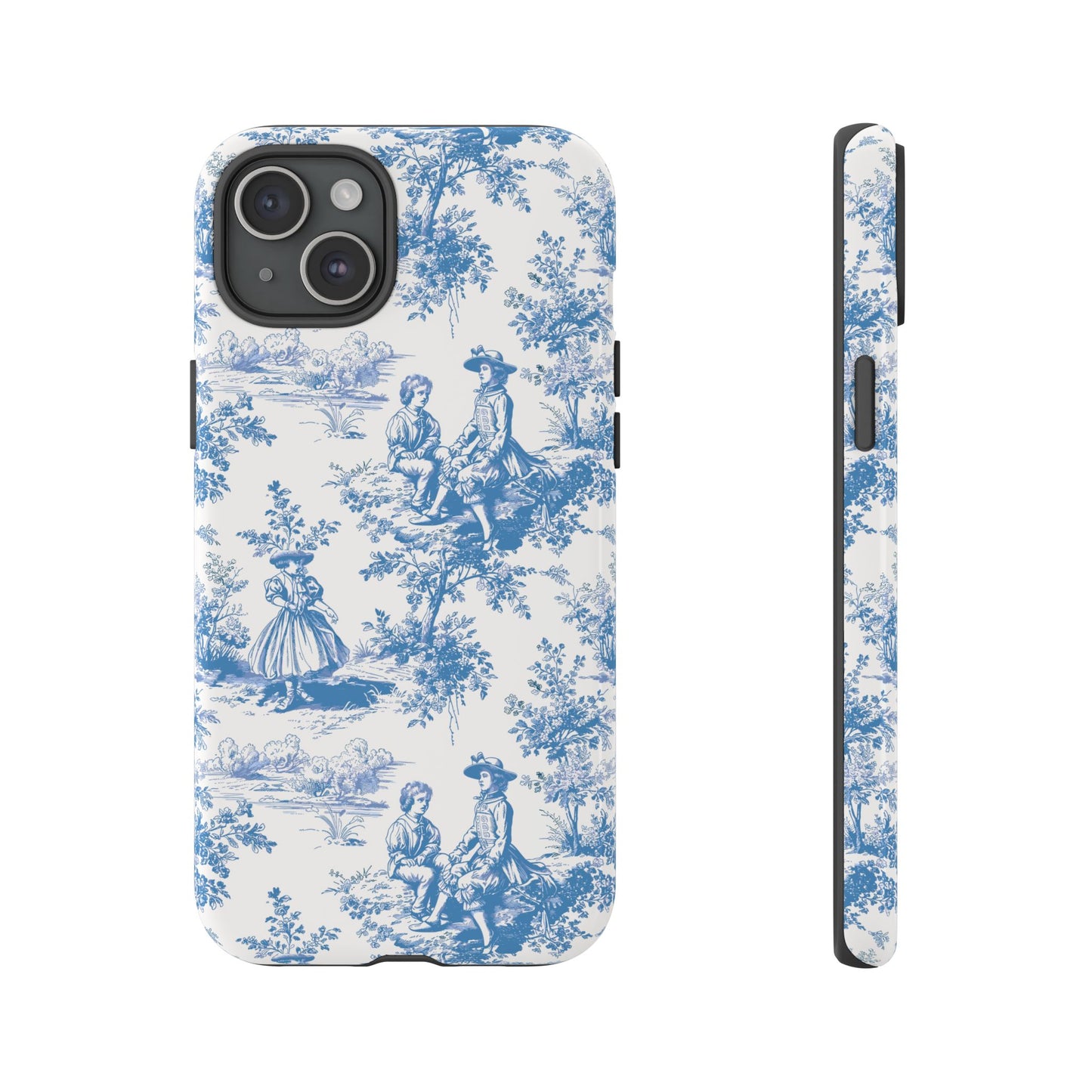 Blue Toile Phone Case – Cover for iPhone, Samsung, Google Pixel