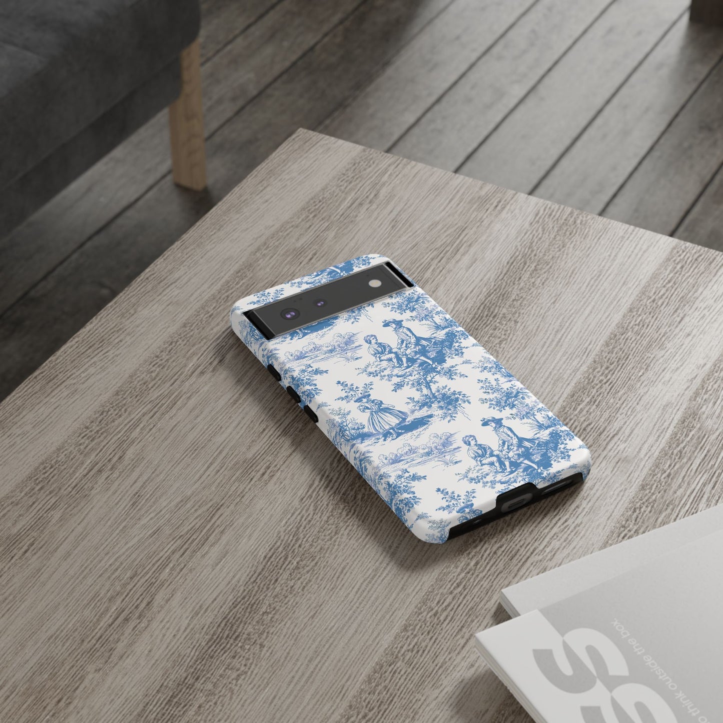 Blue Toile Phone Case – Cover for iPhone, Samsung, Google Pixel