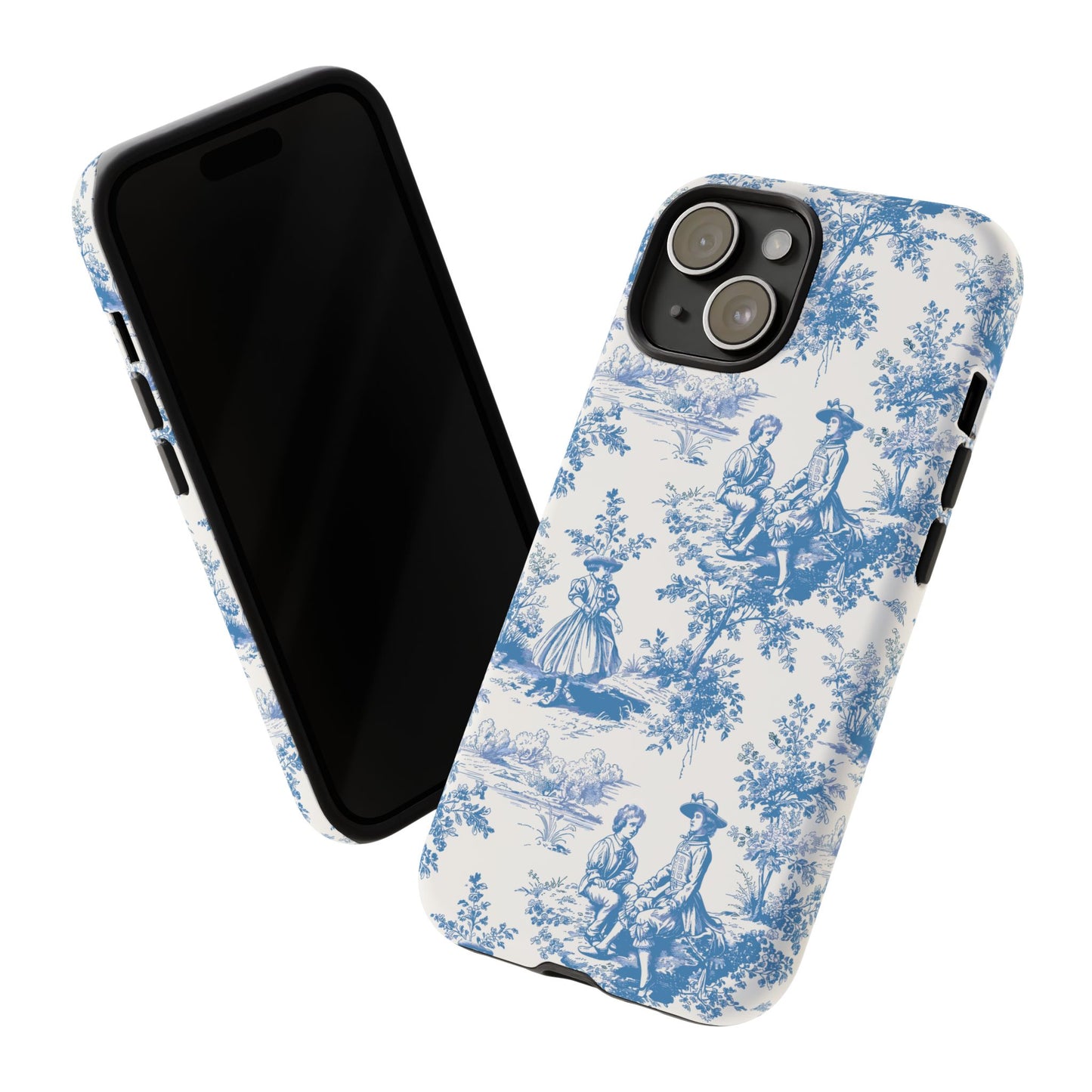 Blue Toile Phone Case – Cover for iPhone, Samsung, Google Pixel