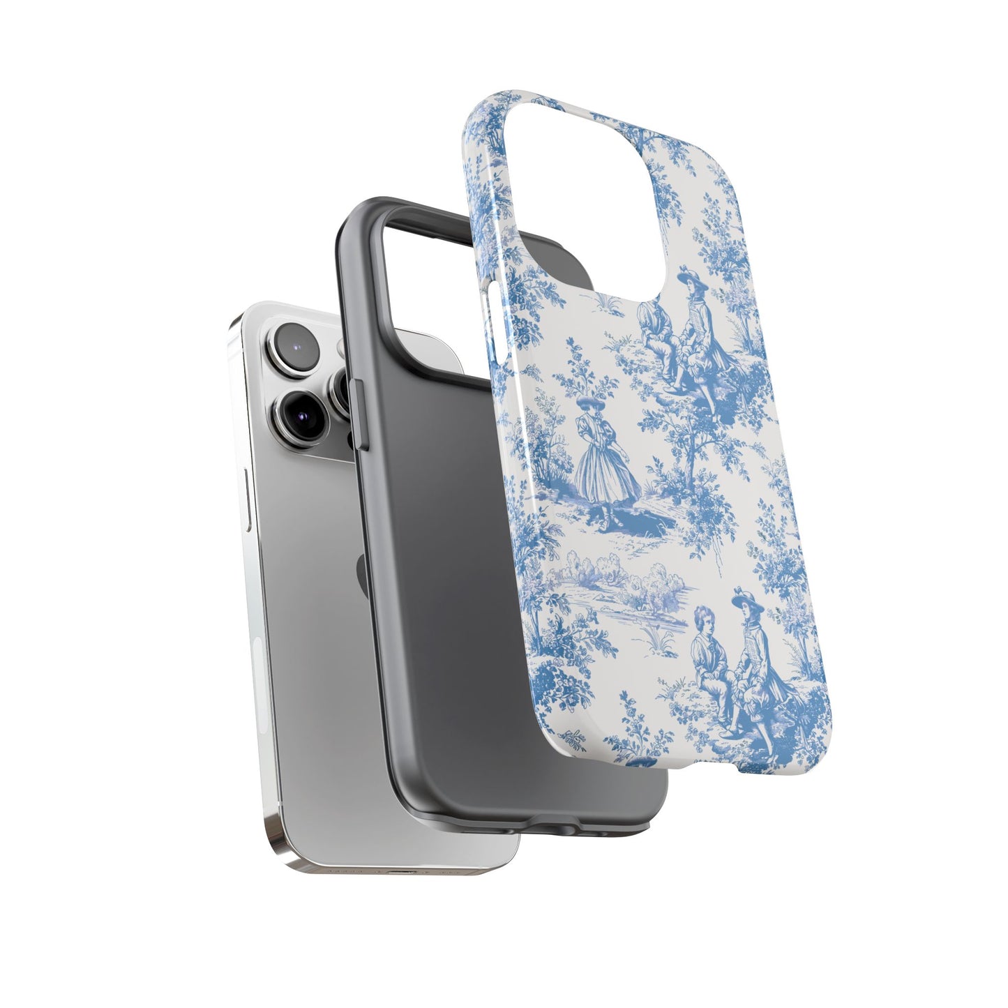 Blue Toile Phone Case – Cover for iPhone, Samsung, Google Pixel