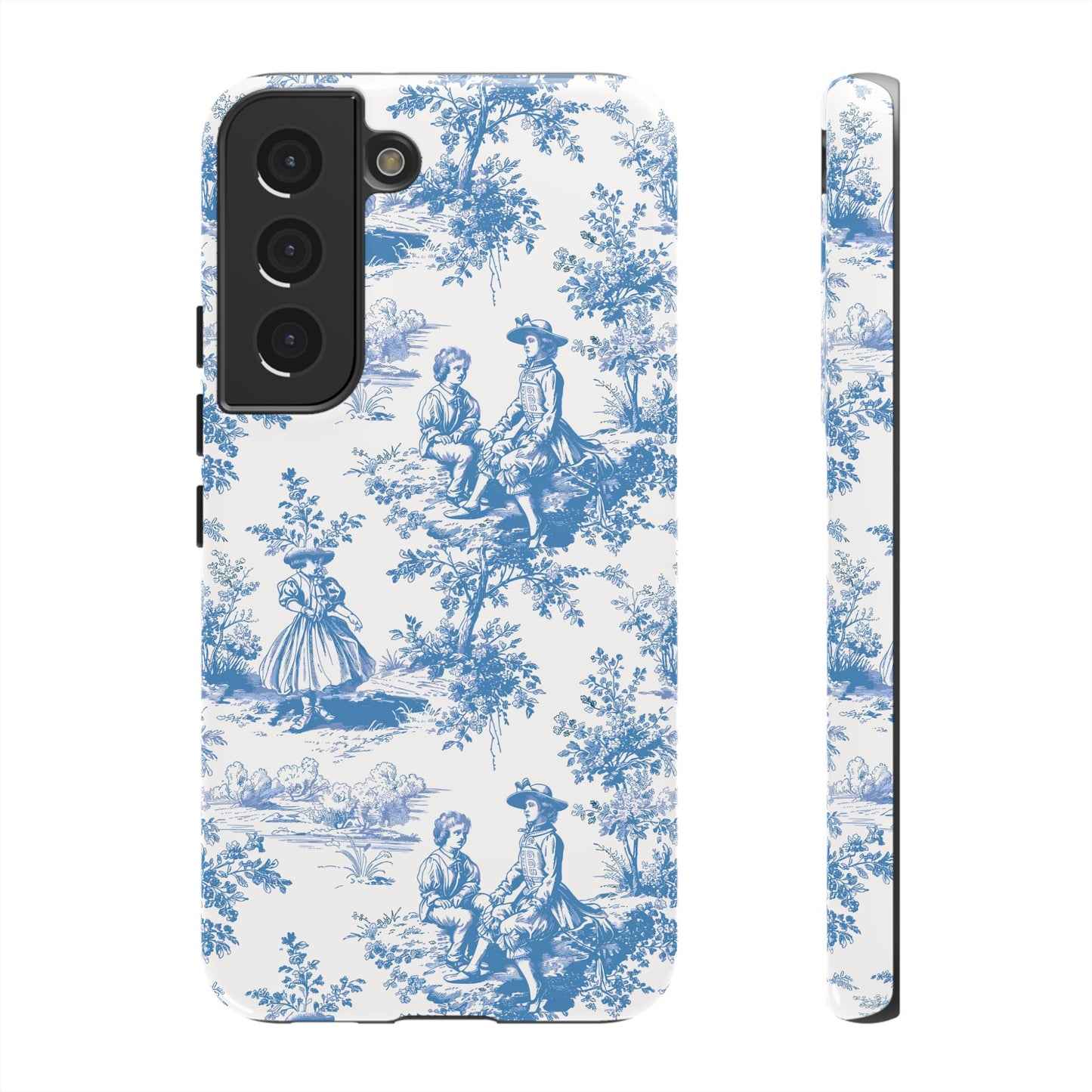 Blue Toile Phone Case – Cover for iPhone, Samsung, Google Pixel