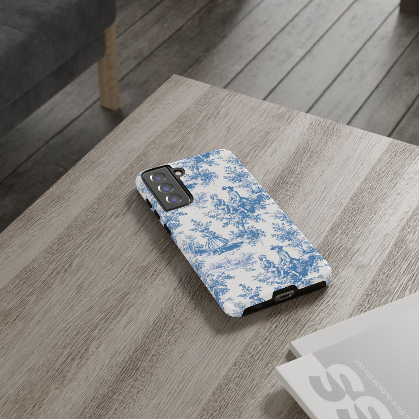 Blue Toile Phone Case – Cover for iPhone, Samsung, Google Pixel