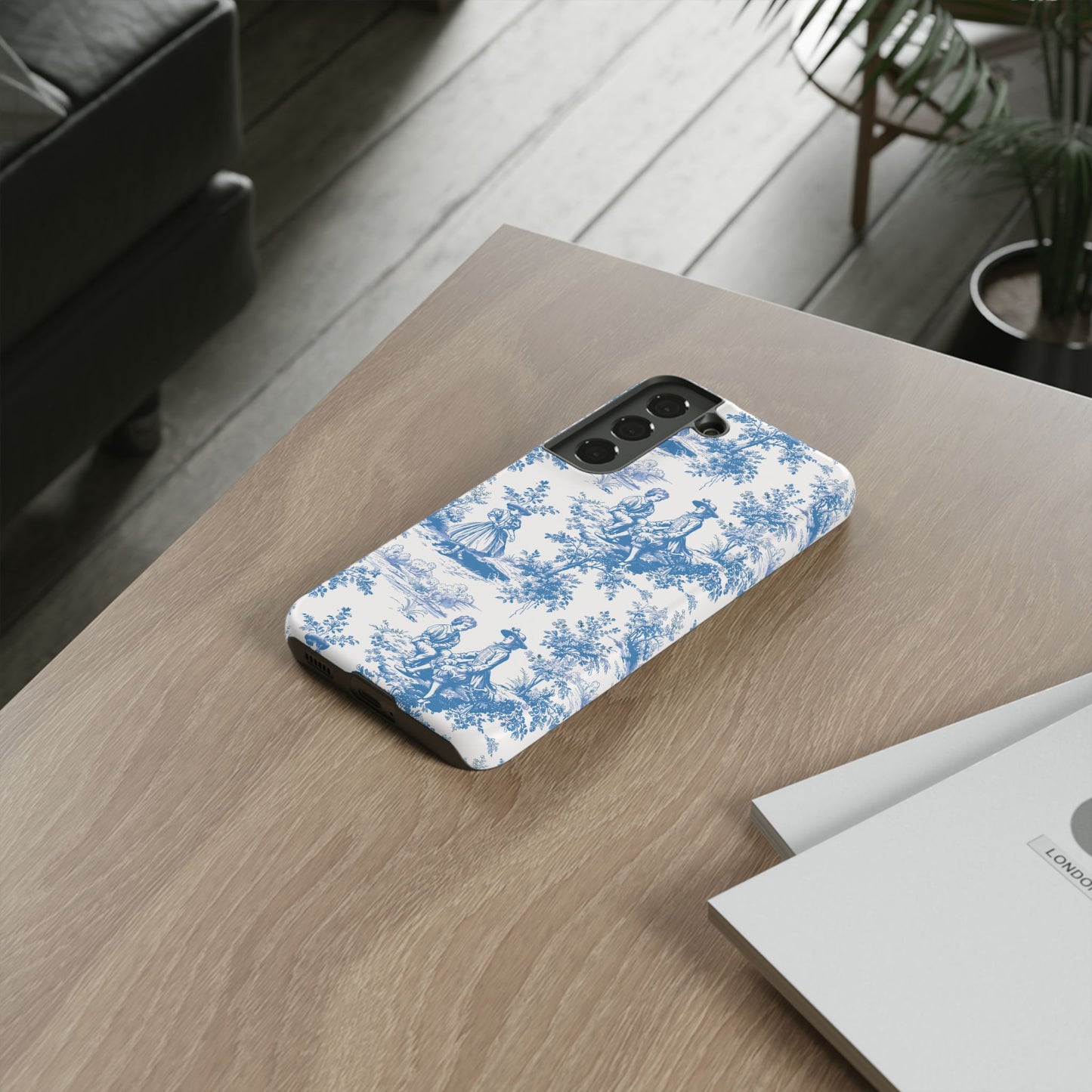 Blue Toile Phone Case – Cover for iPhone, Samsung, Google Pixel