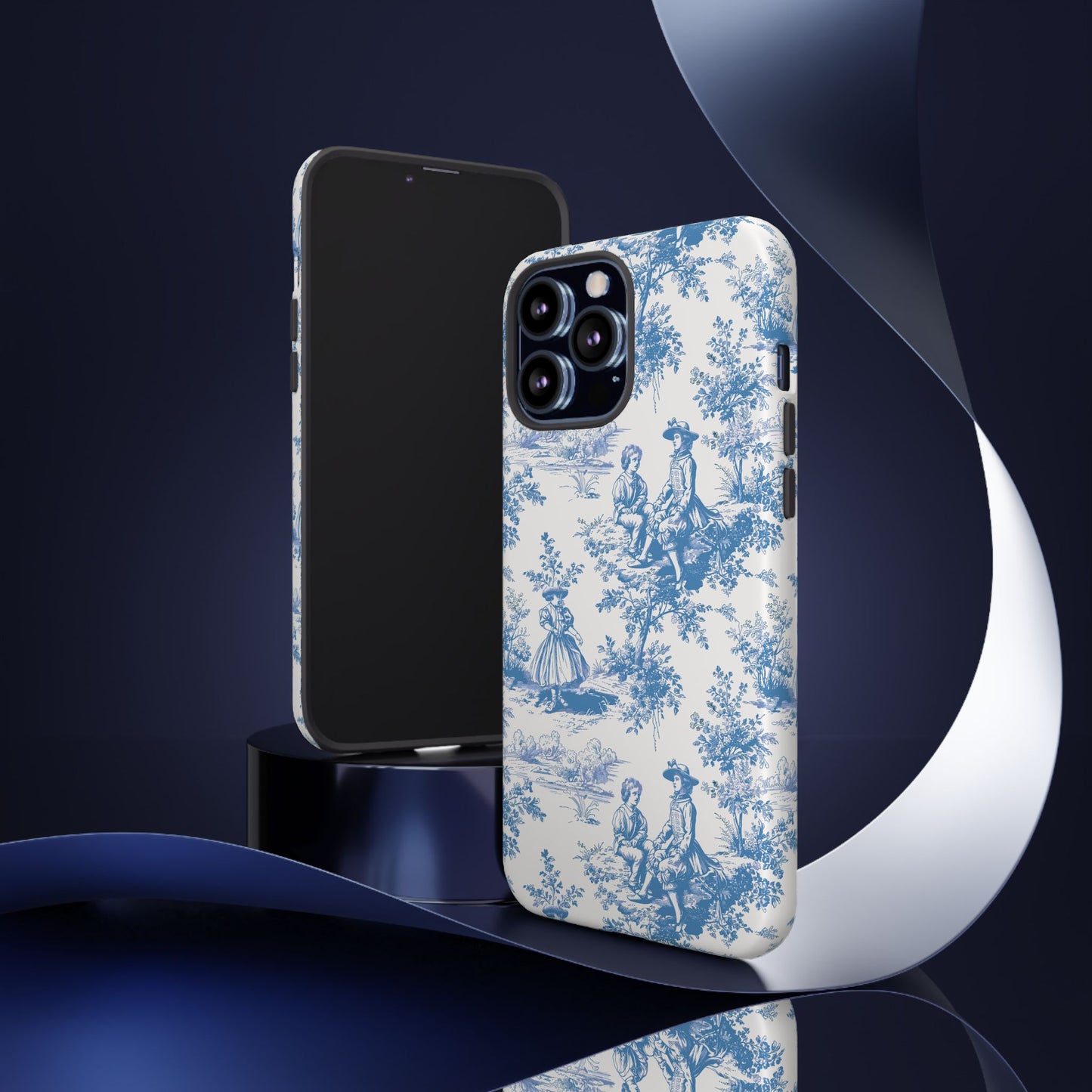 Blue Toile Phone Case – Cover for iPhone, Samsung, Google Pixel