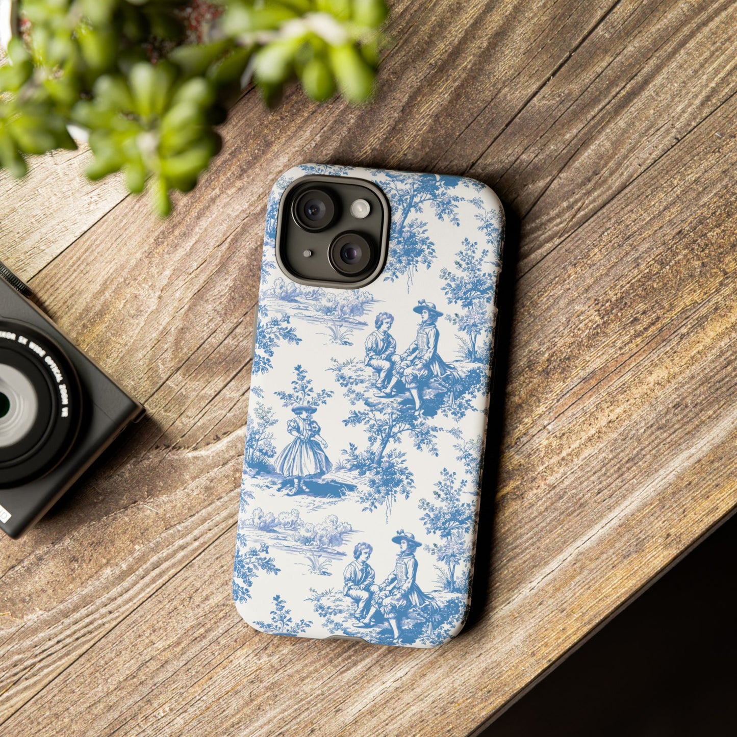 Blue Toile Phone Case – Cover for iPhone, Samsung, Google Pixel