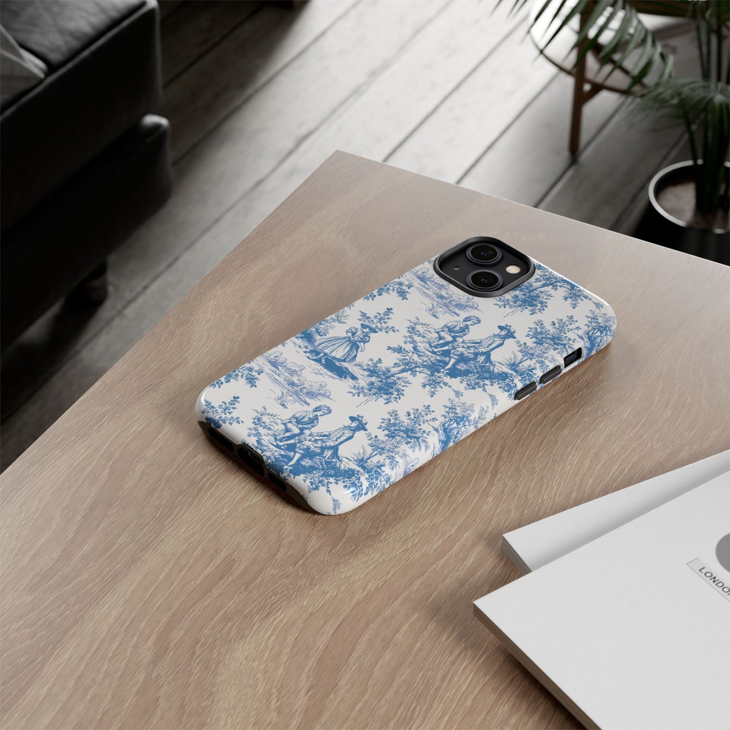 Blue Toile Phone Case – Cover for iPhone, Samsung, Google Pixel