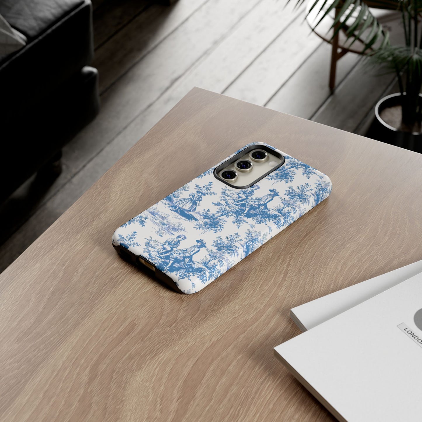 Blue Toile Phone Case – Cover for iPhone, Samsung, Google Pixel
