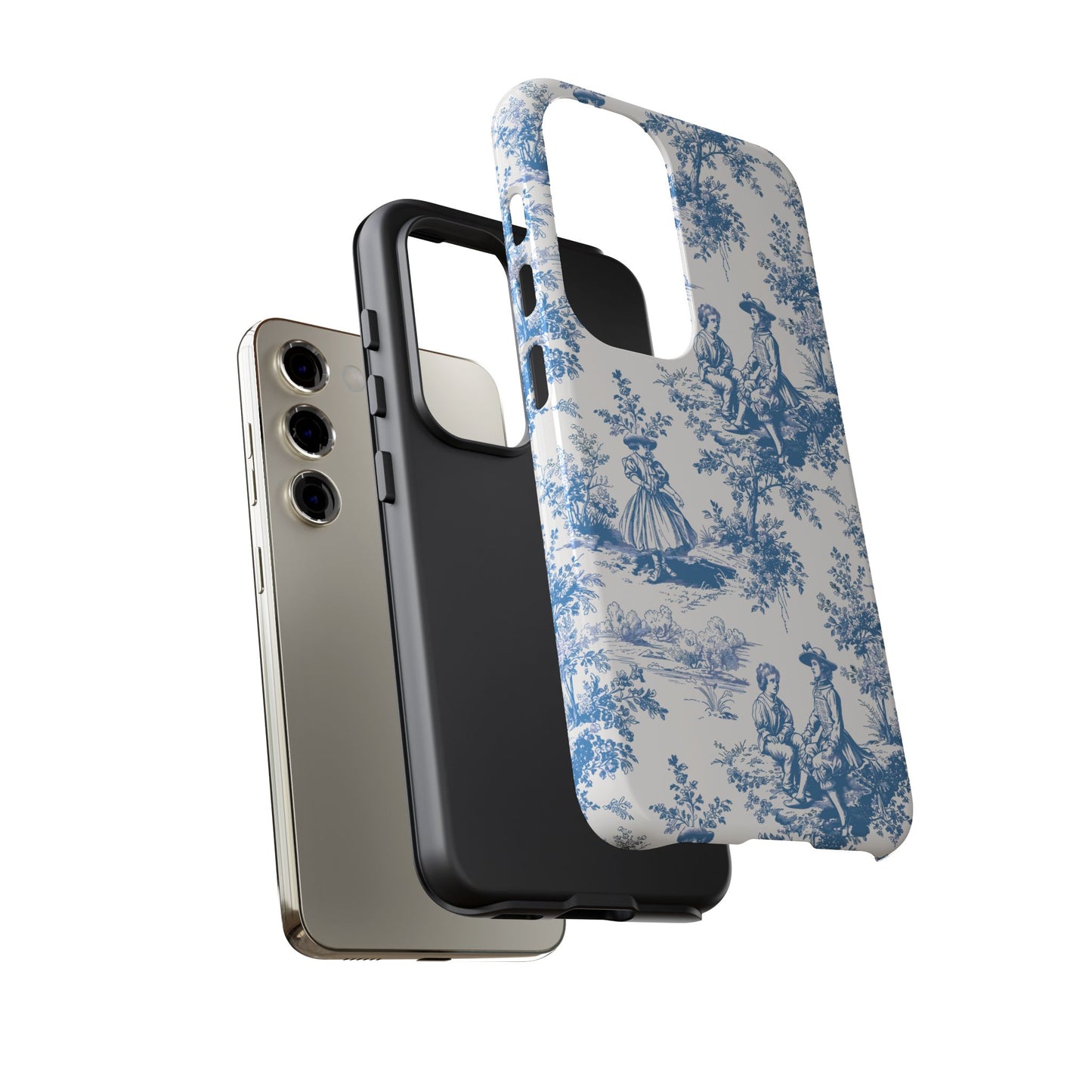 Blue Toile Phone Case – Cover for iPhone, Samsung, Google Pixel