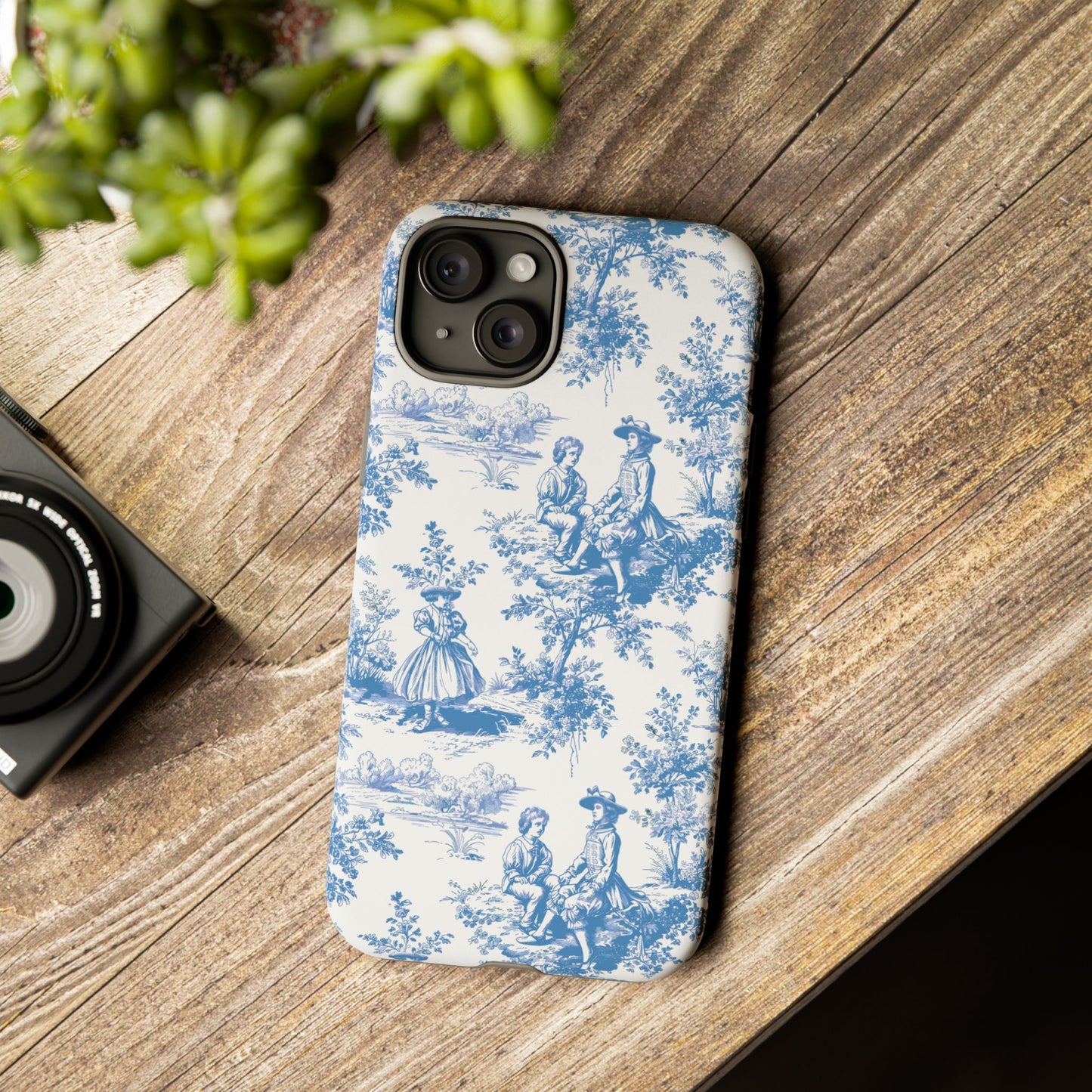 Blue Toile Phone Case – Cover for iPhone, Samsung, Google Pixel