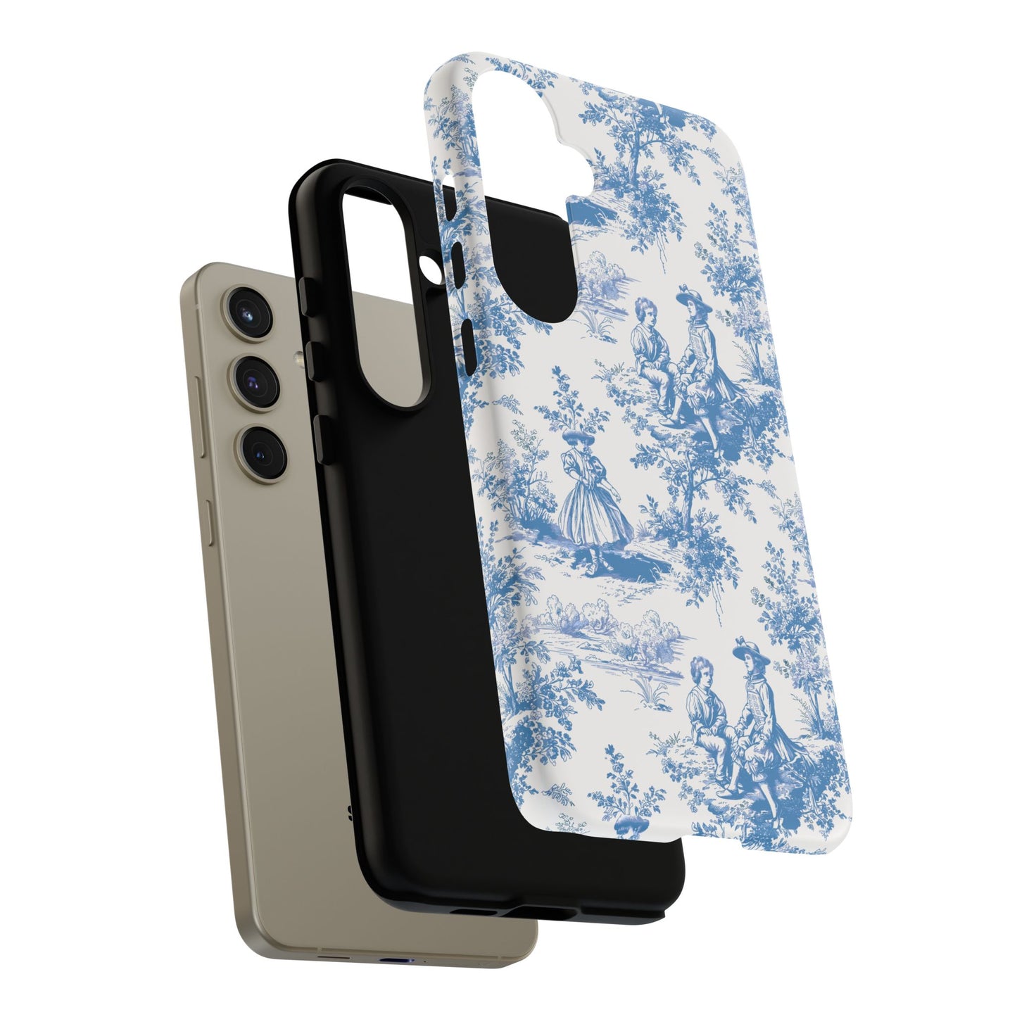 Blue Toile Phone Case – Cover for iPhone, Samsung, Google Pixel
