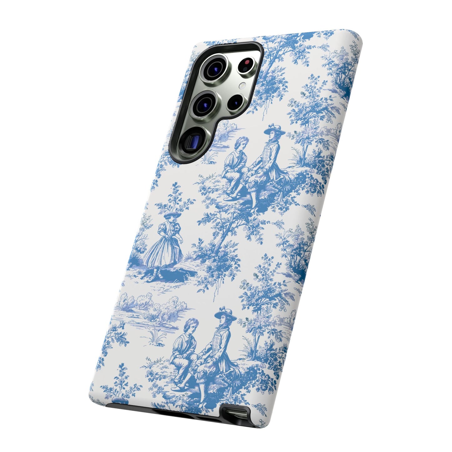 Blue Toile Phone Case – Cover for iPhone, Samsung, Google Pixel