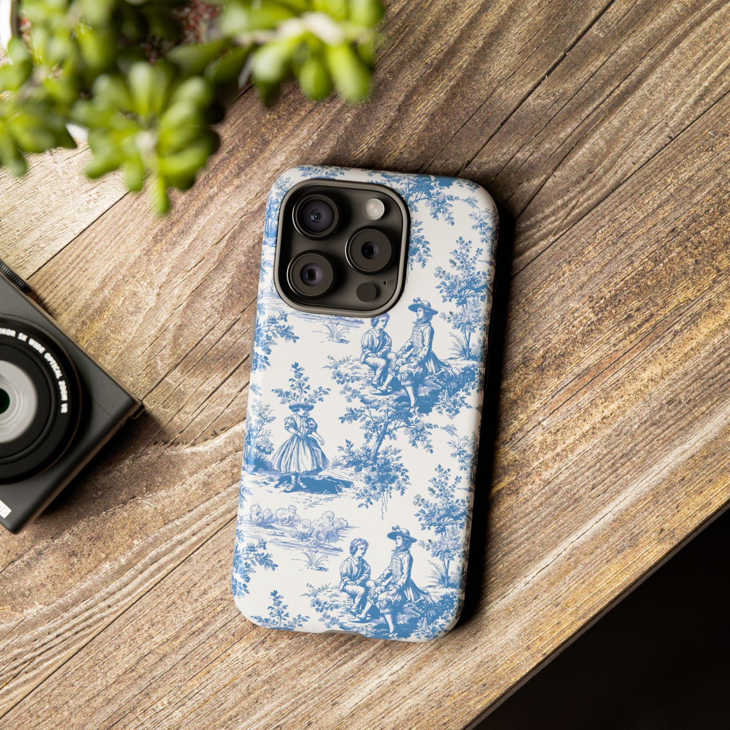 Blue Toile Phone Case – Cover for iPhone, Samsung, Google Pixel