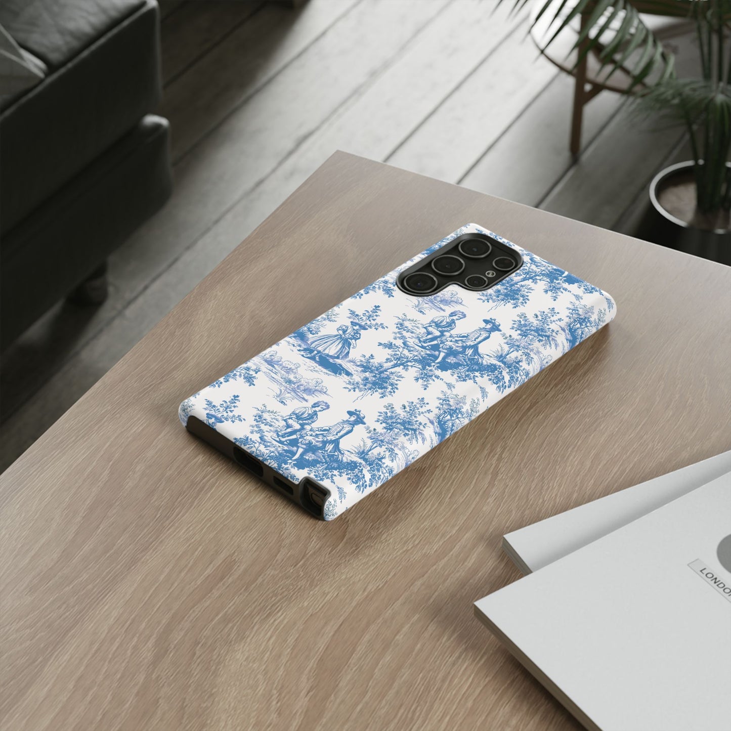 Blue Toile Phone Case – Cover for iPhone, Samsung, Google Pixel