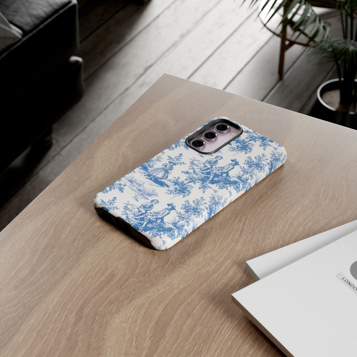 Blue Toile Phone Case – Cover for iPhone, Samsung, Google Pixel