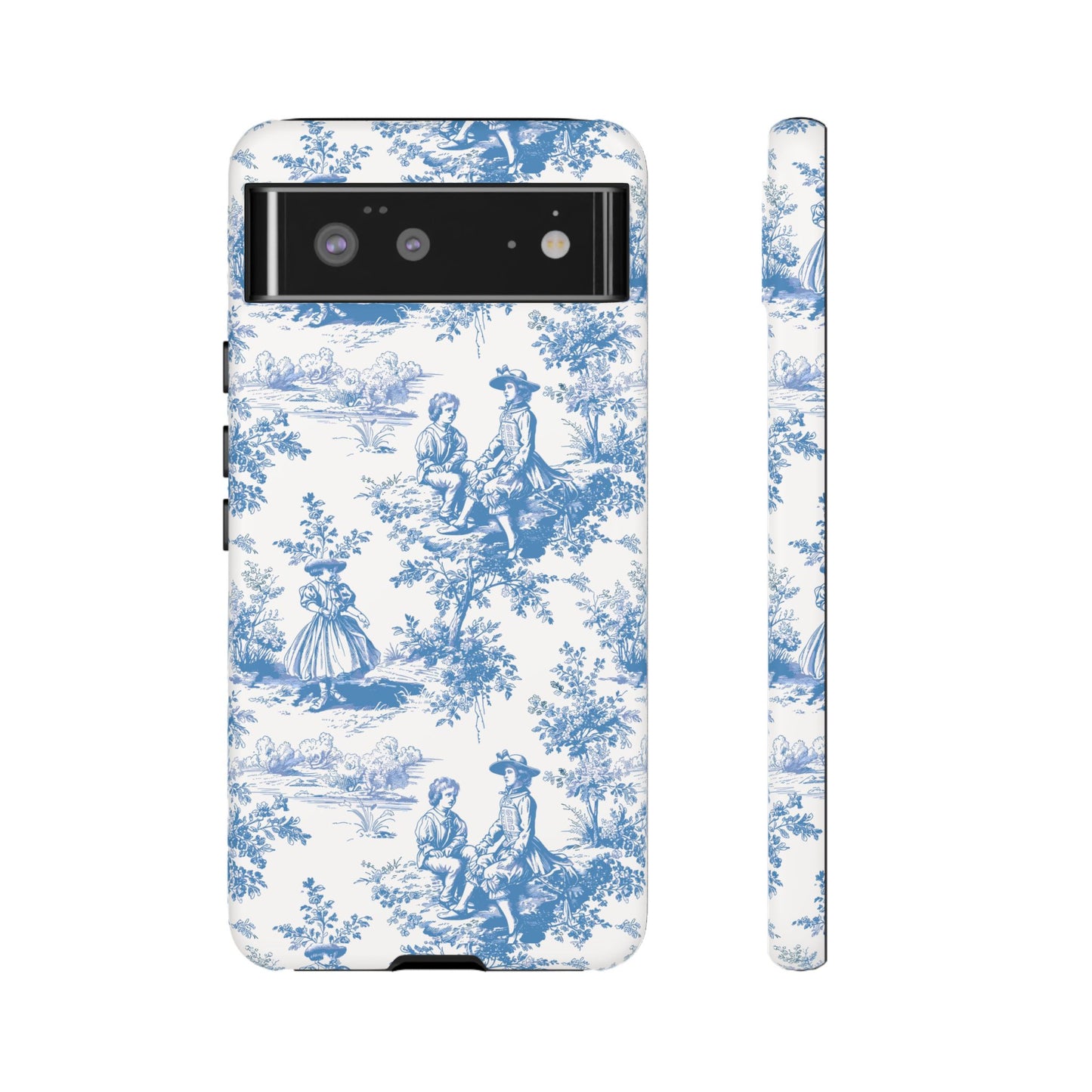 Blue Toile Phone Case – Cover for iPhone, Samsung, Google Pixel