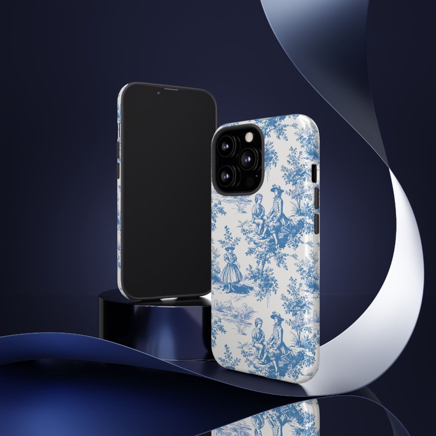 Blue Toile Phone Case – Cover for iPhone, Samsung, Google Pixel