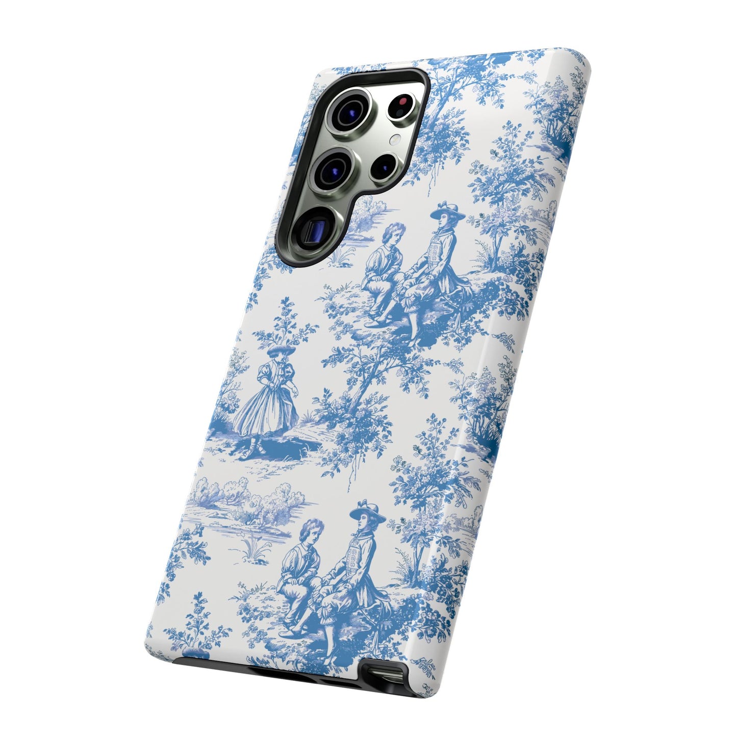 Blue Toile Phone Case – Cover for iPhone, Samsung, Google Pixel