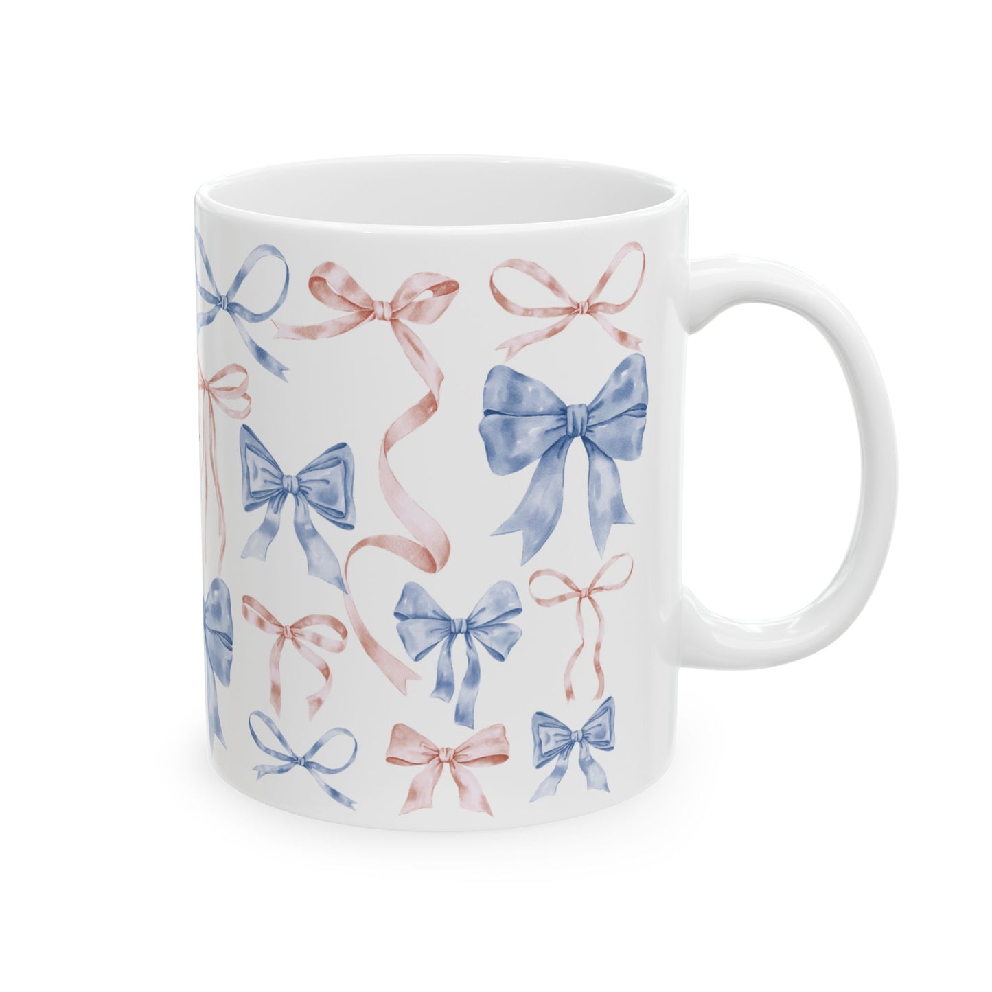 Pastel Bow Coffee Cup – Coquette Aesthetic Mug with Pink & Blue Bow