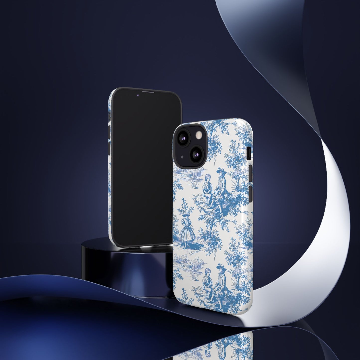 Blue Toile Phone Case –  Cover for iPhone, Samsung, Google Pixel