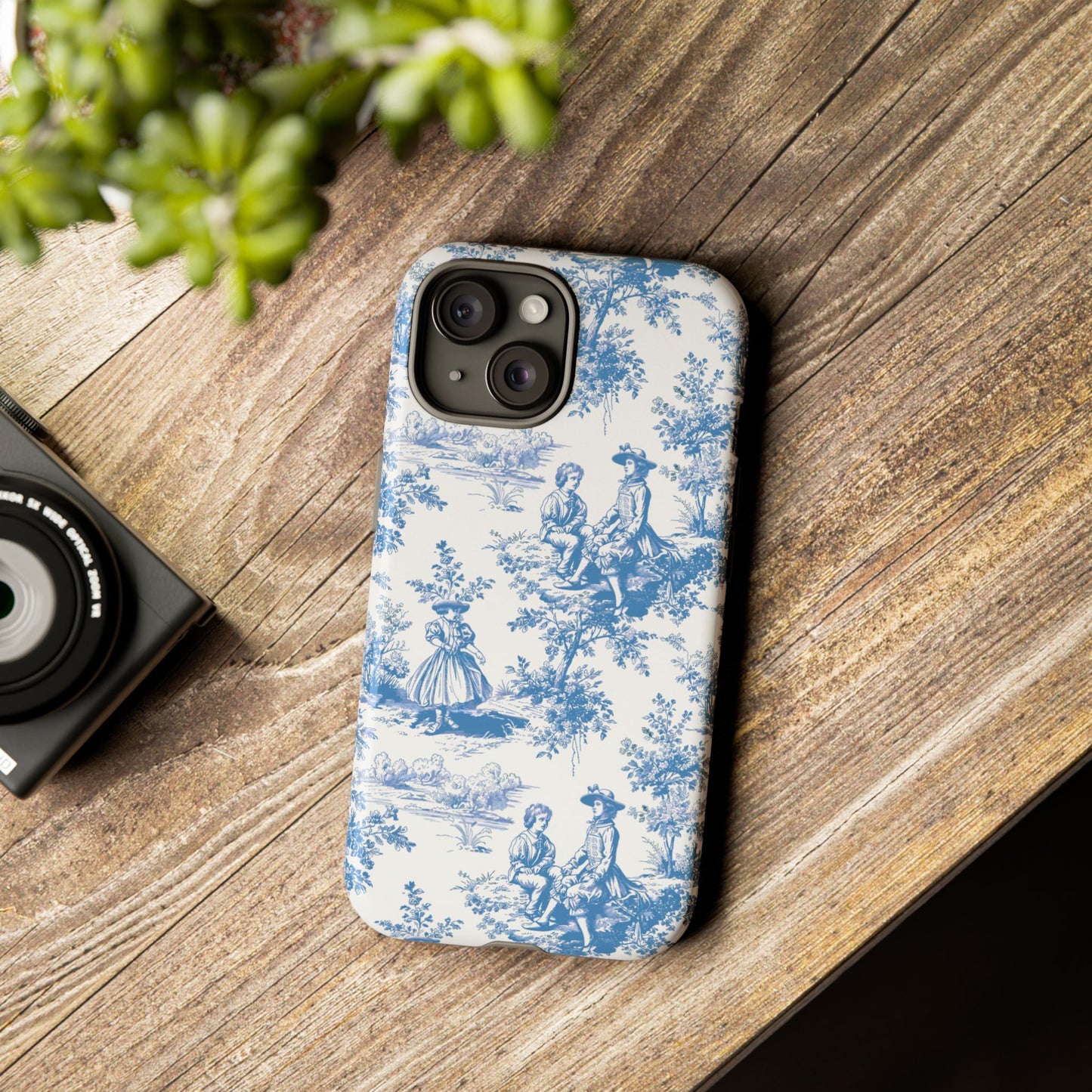 Blue Toile Phone Case –  Cover for iPhone, Samsung, Google Pixel